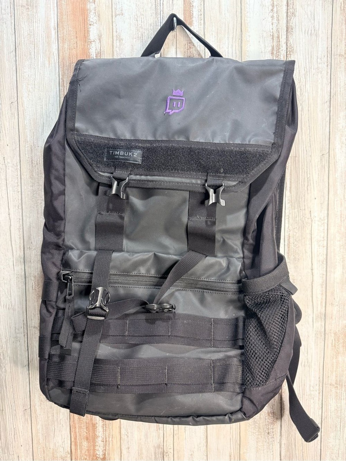 Timbuk2 Black Backpack with Purple Twitch Logo