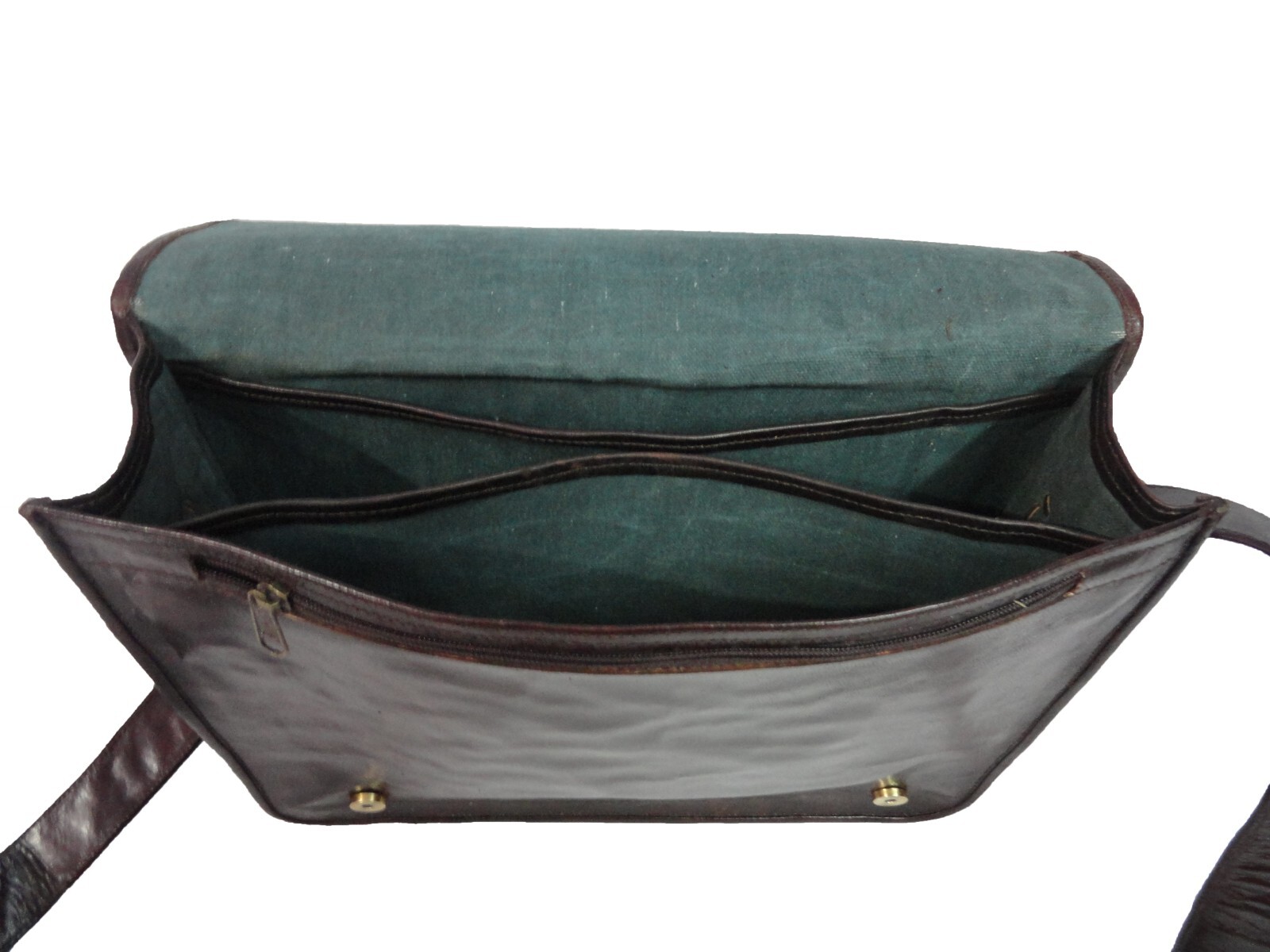 15 In Real Leather Messenger Bag Office School Laptop Satchel Shoulder Bags