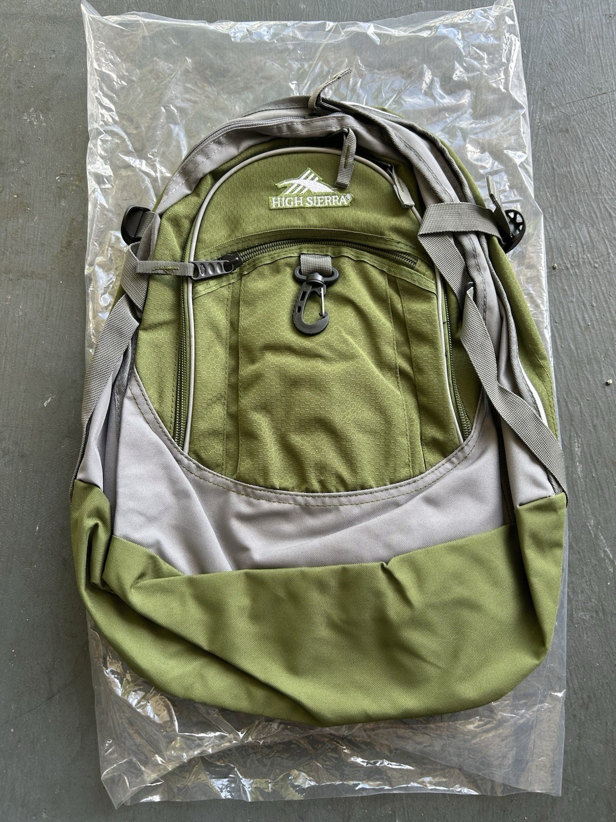High Sierra Fatboy Tech Backpack College Adult High School Green / Gray NEW