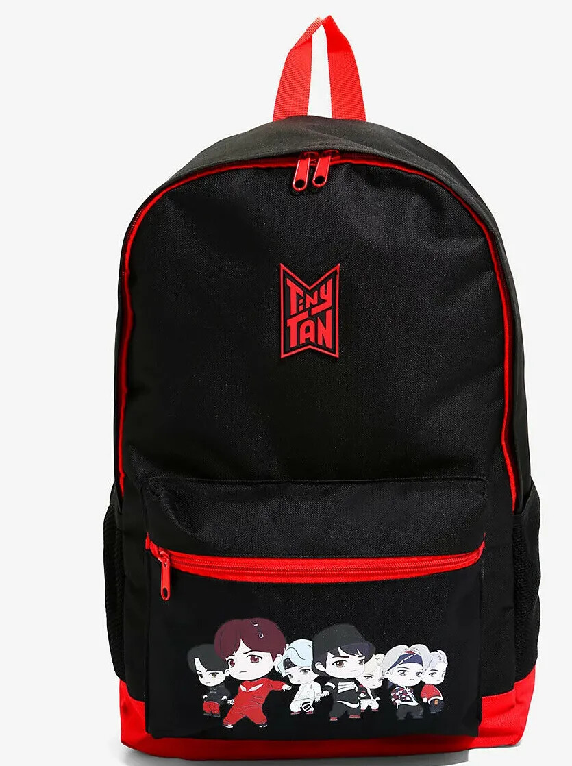 BTS Tiny Tan Chibi Characters 17” Hot Topic Backpack Authentic Full Size