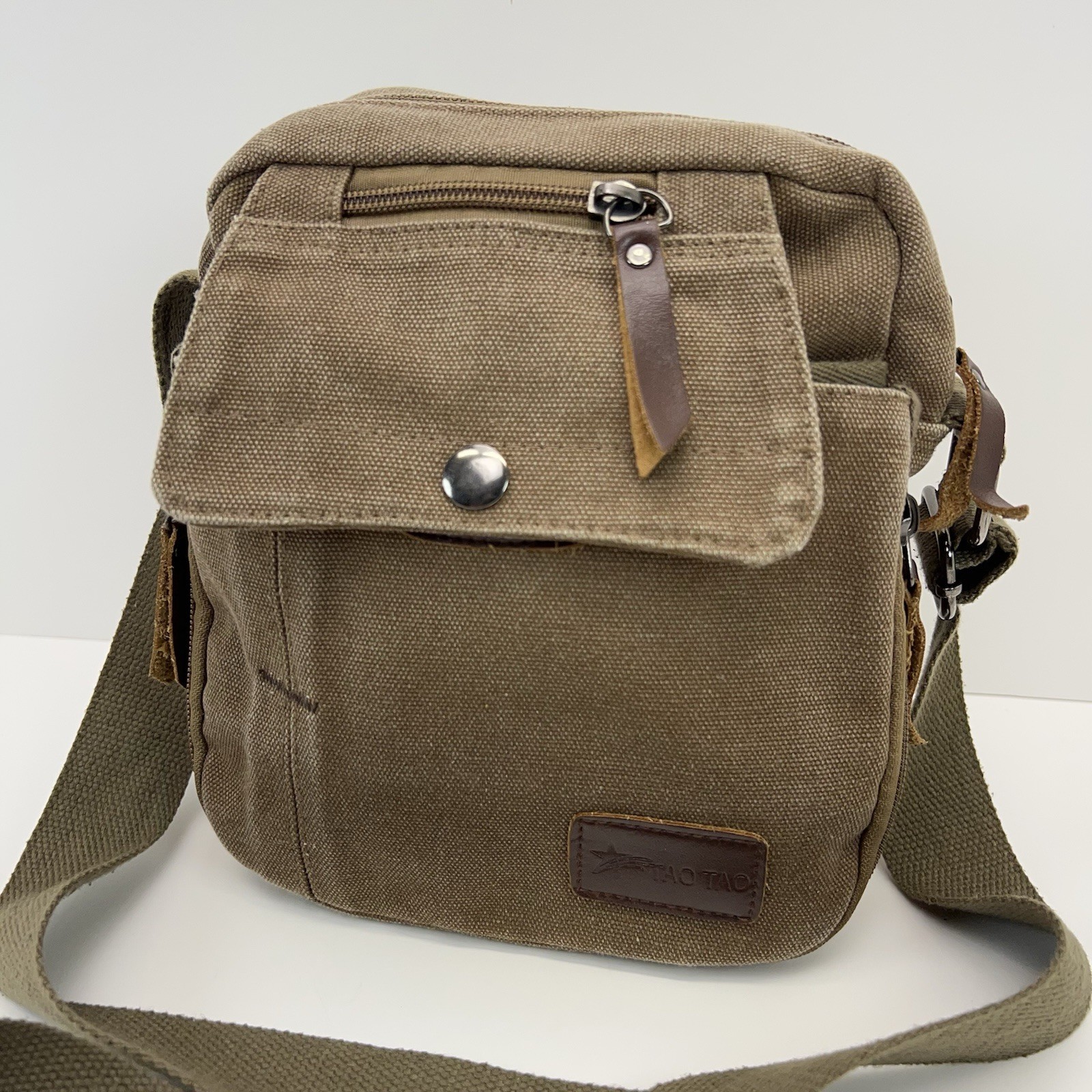 CANVAS Crossbody Multi Pockets Zip Messenger Bag Organizer Hike Travel Outdoors