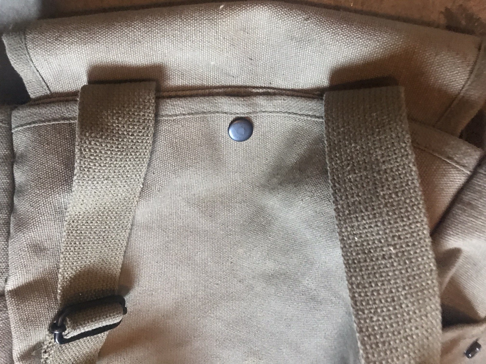 Vintage Military Canvas Backpack Rucksack Olive Drab Field Pack 12x10x5 in