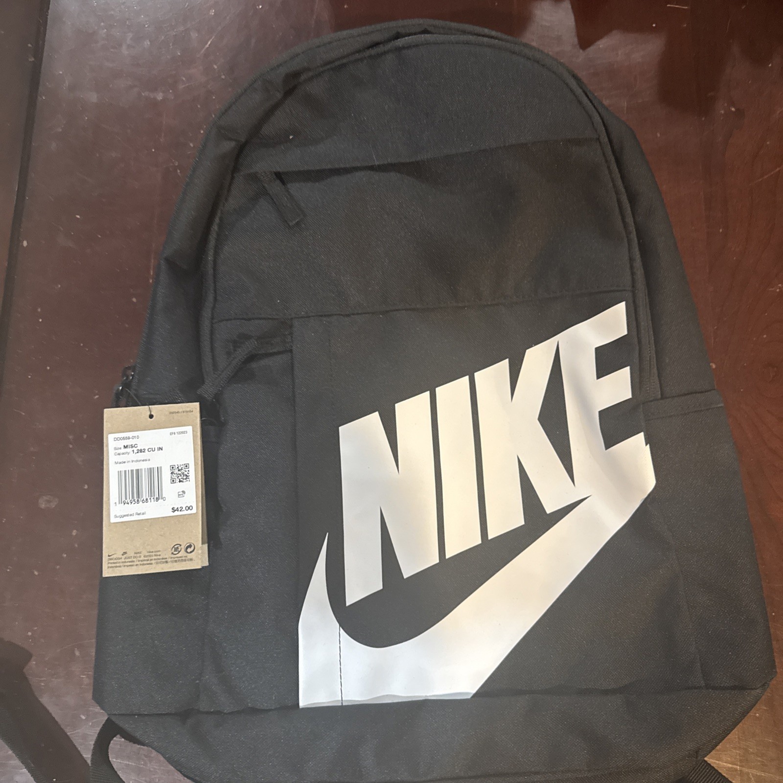 Nike Elemental Backpack School Gym Book Bag DD0559-010 Black / White NWT