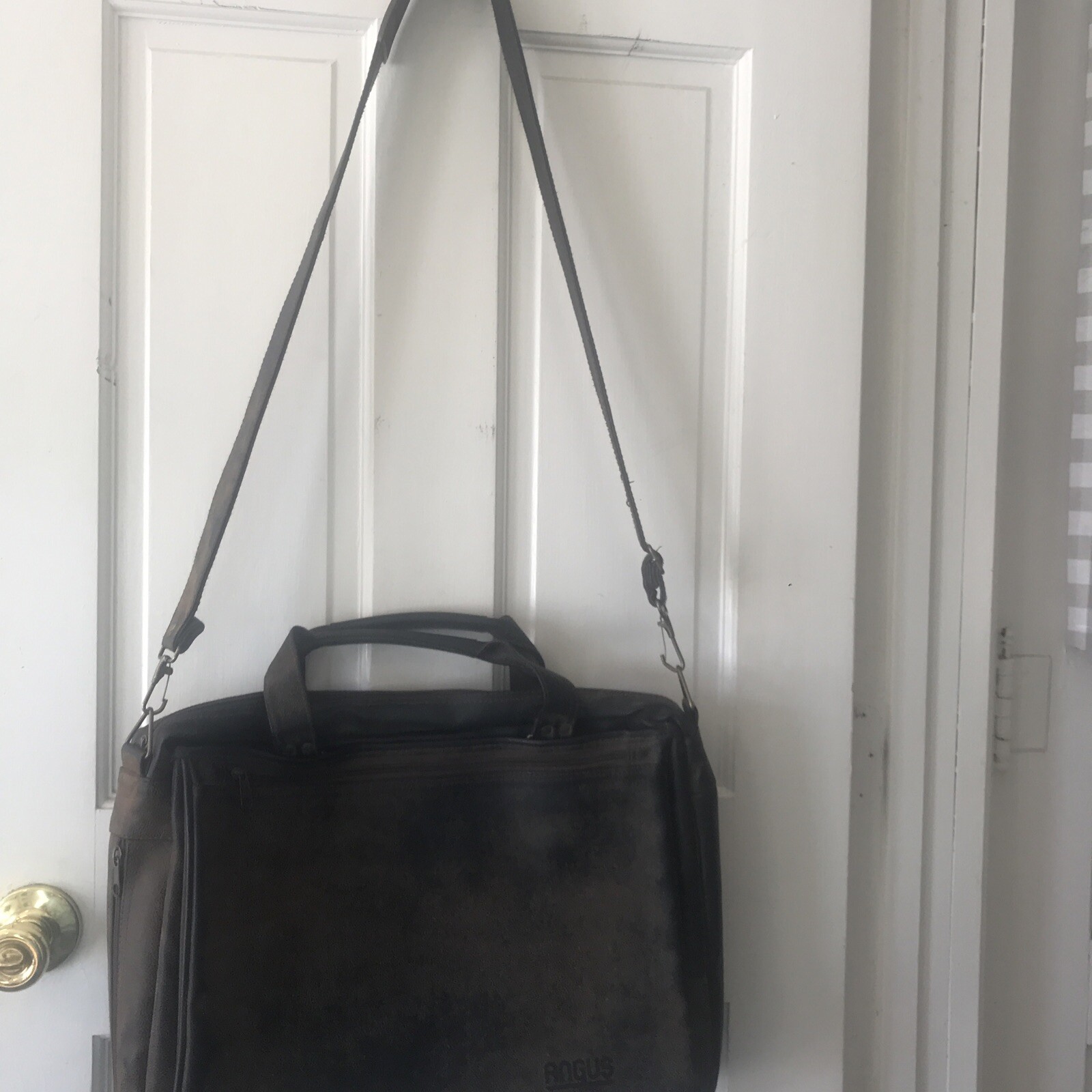 Angus Leather Satchel Briefcase Backpack Shoulder Strap Air-Tex Carry Luggage
