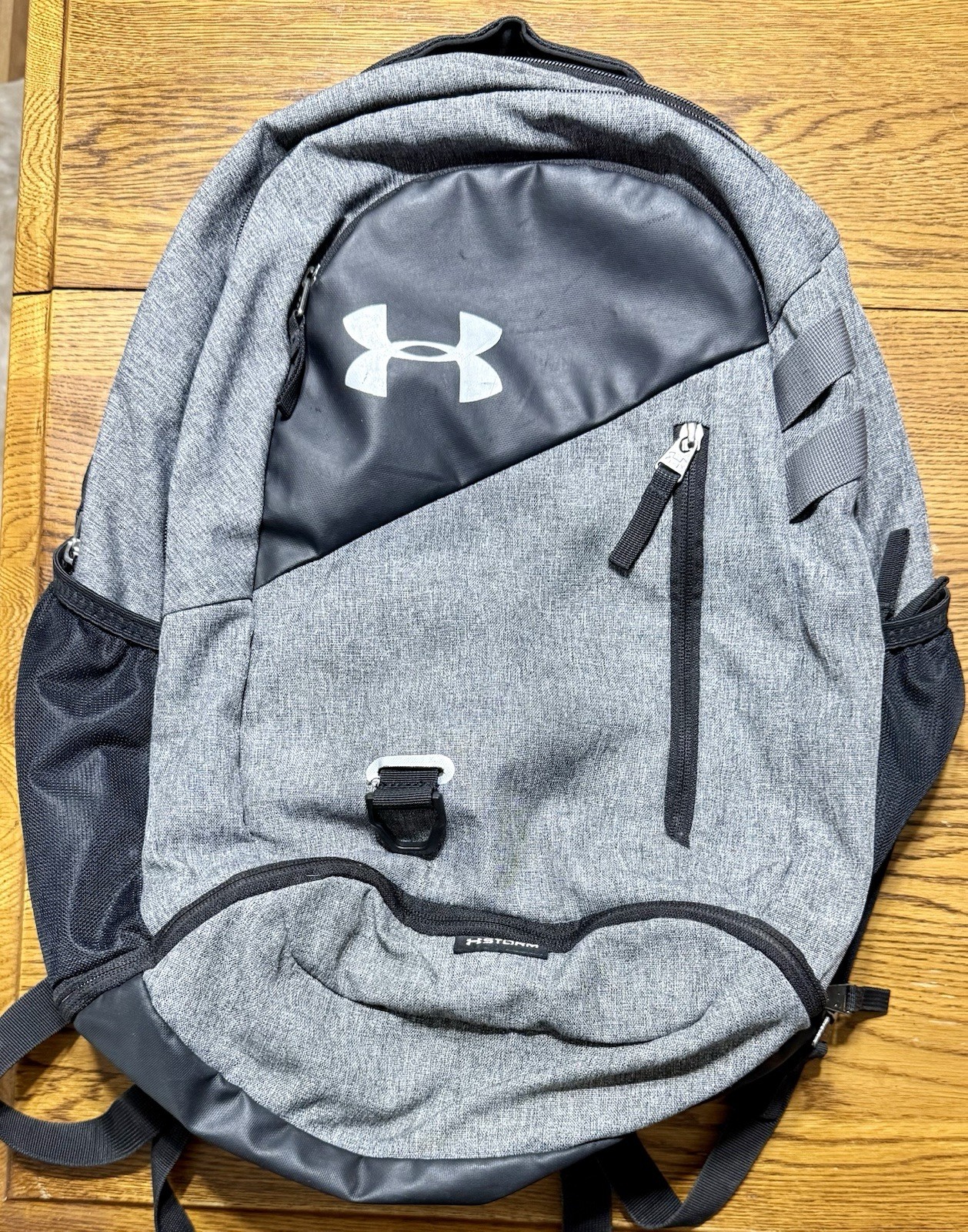 Mens Under Armour Hustle 4.0 Backpack – Gray/Black