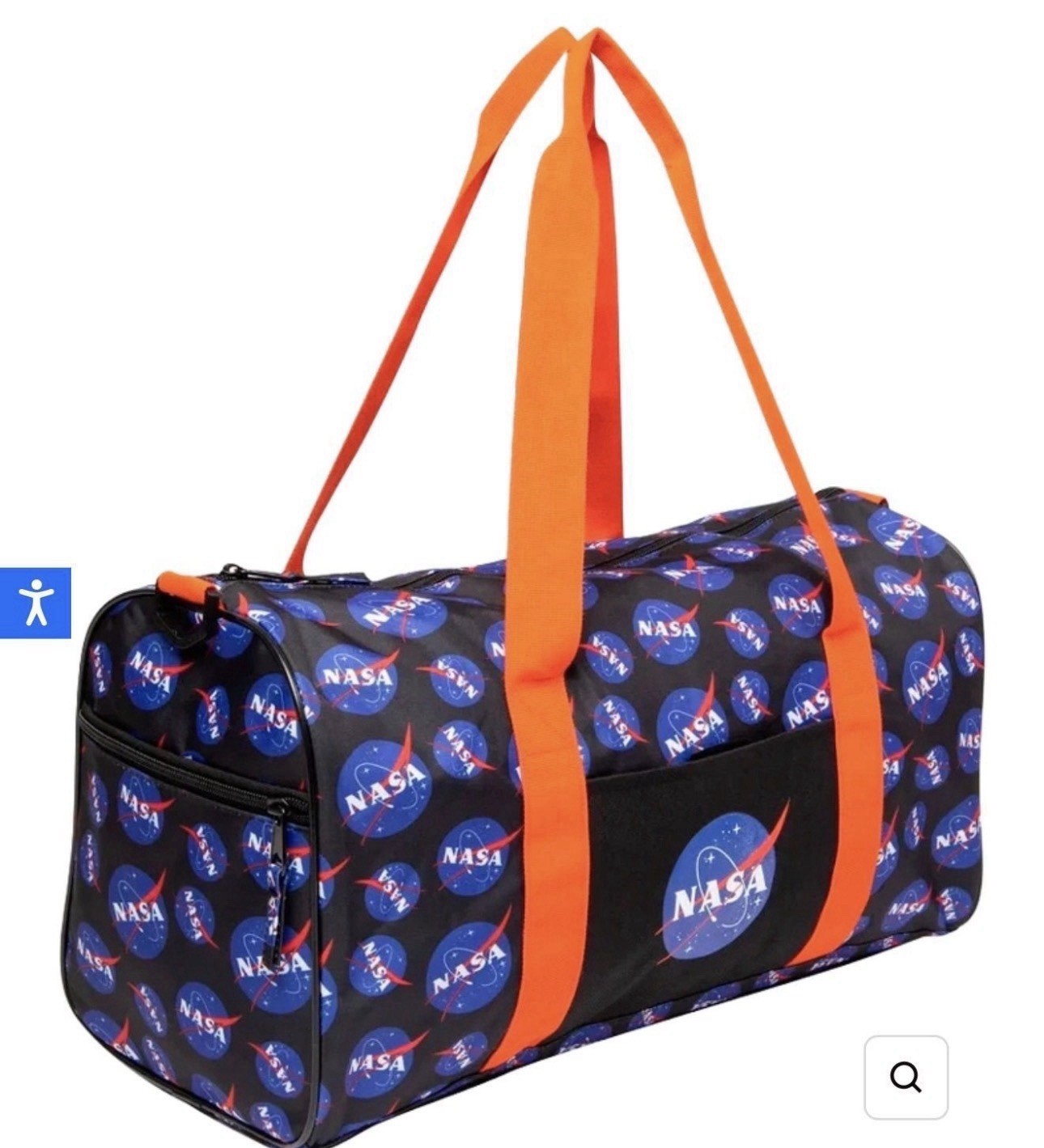 H3 Sportgear Travel Gym Bag All Over NASA Print Duffel Bag Navy Blue /Orange NWT