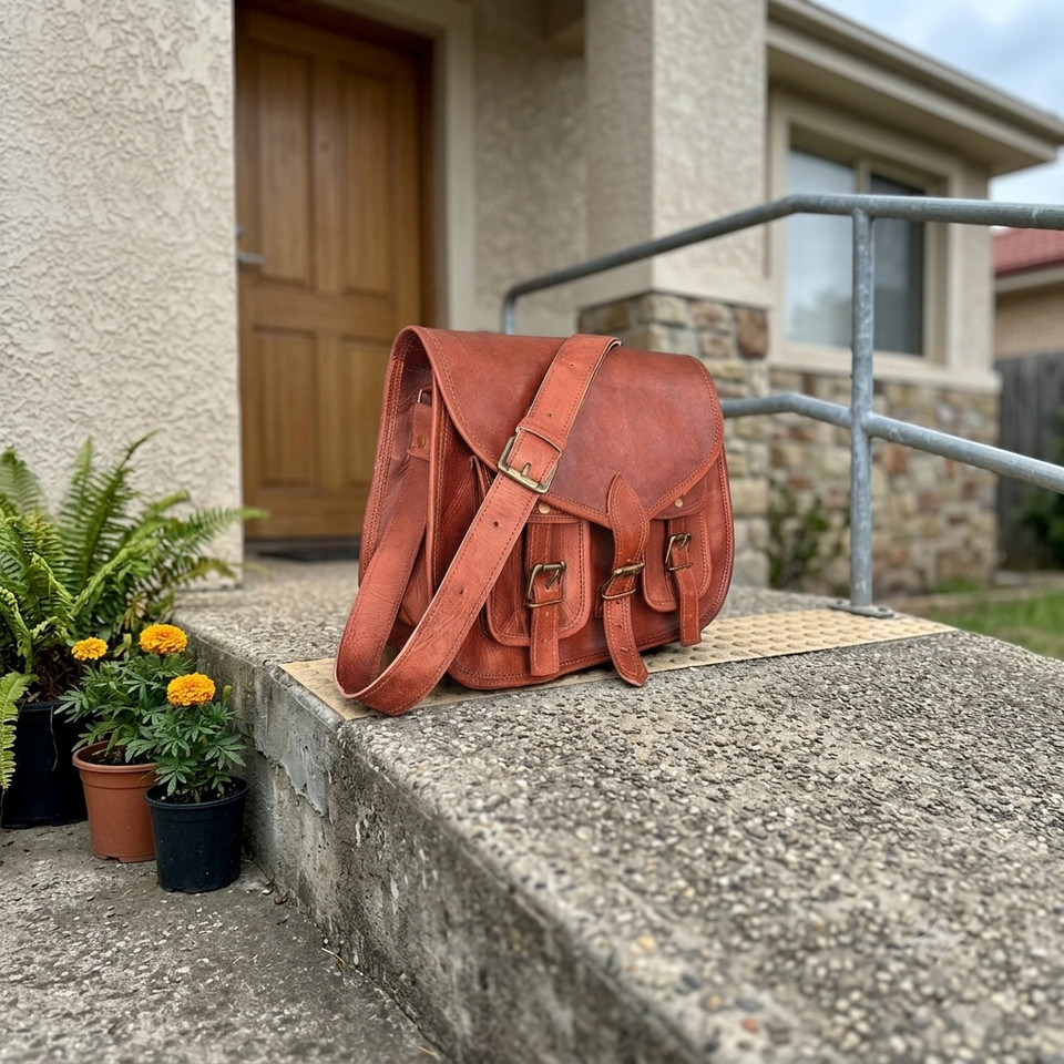 Men’s Aesthetic Leather Messenger Satchel Bag Handmade Vintage Brown New