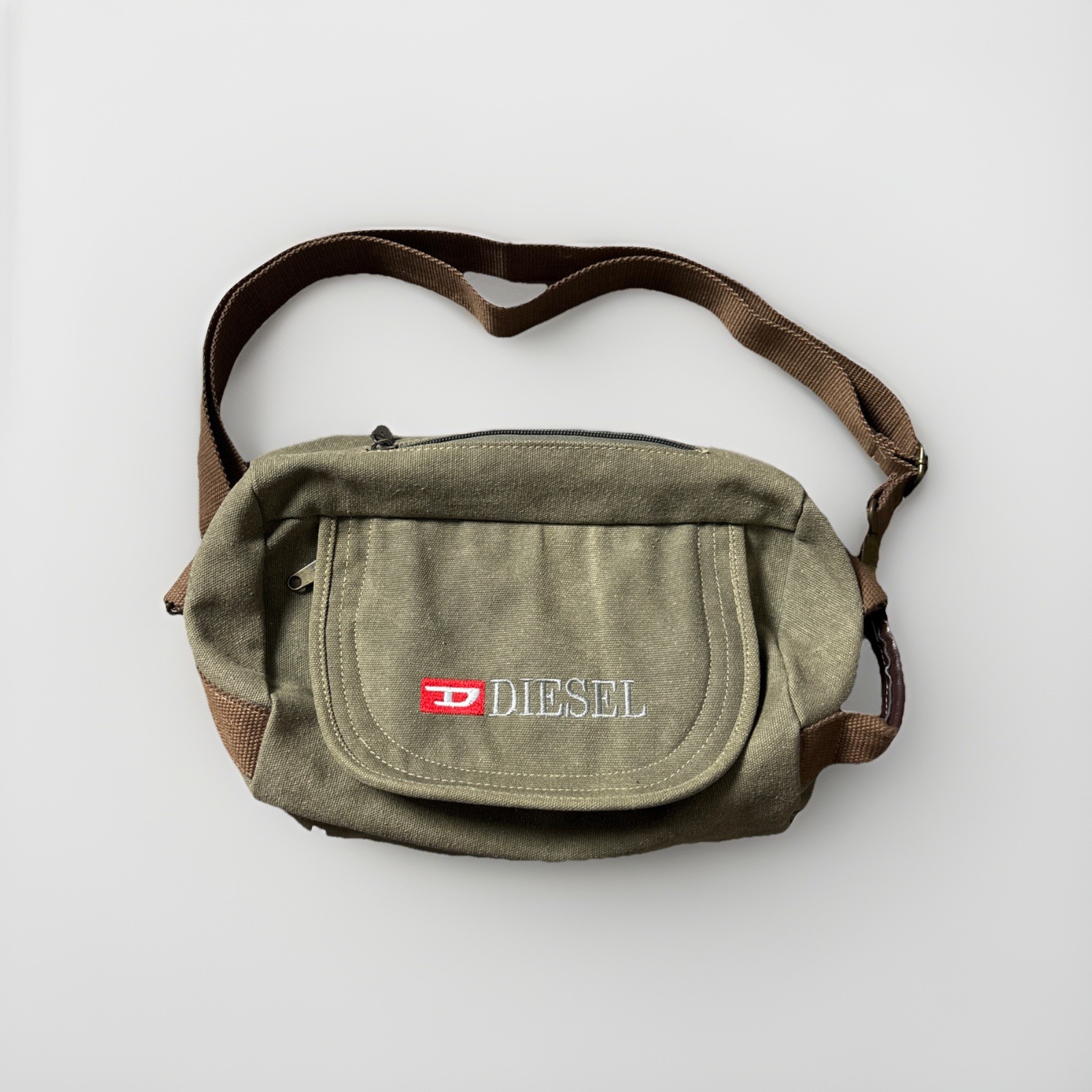 DIESEL Vintage Crossbody Sling Bag Multipocket Utility Cyber Military Cargo Y2K