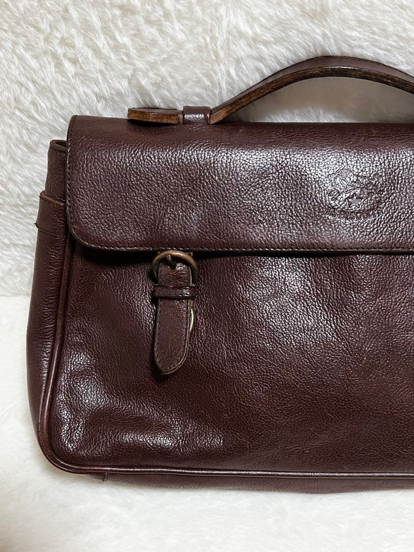 ILBISONTE Second Bag Clutch Leather 34cm x 21cm Pre-owned Rare Design