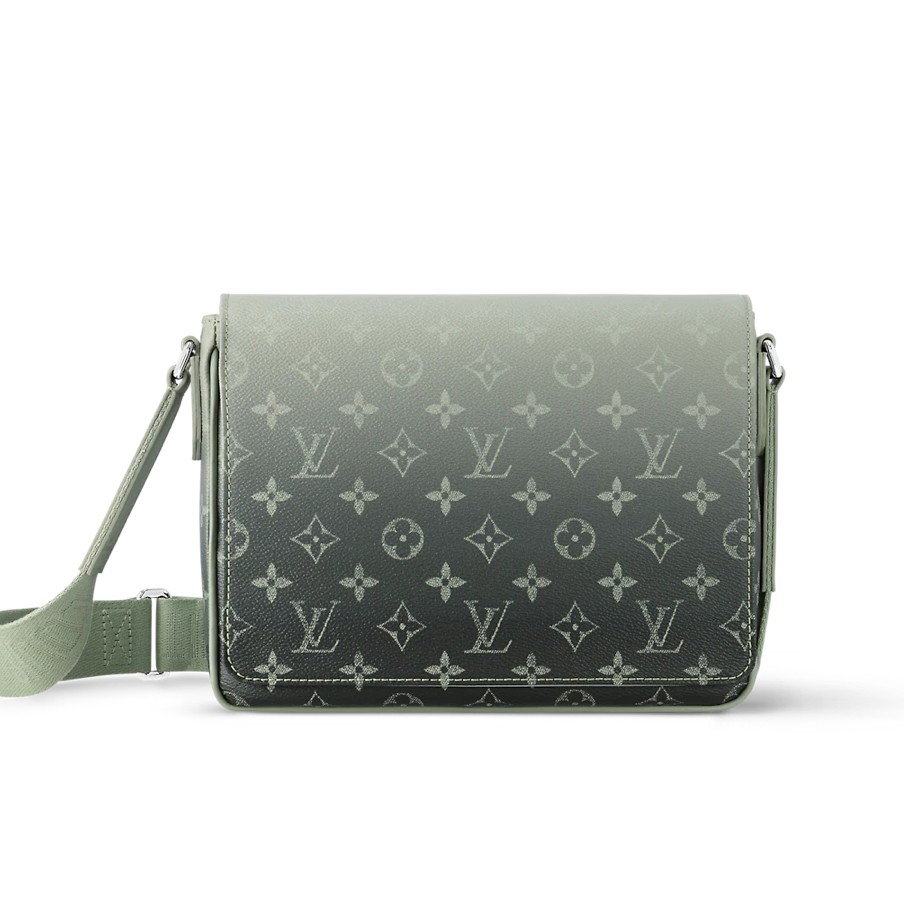 Louis Vuitton Pre-Owned Authentic DISTRICT Messenger Bag Crossbody Grey26x20x7cm