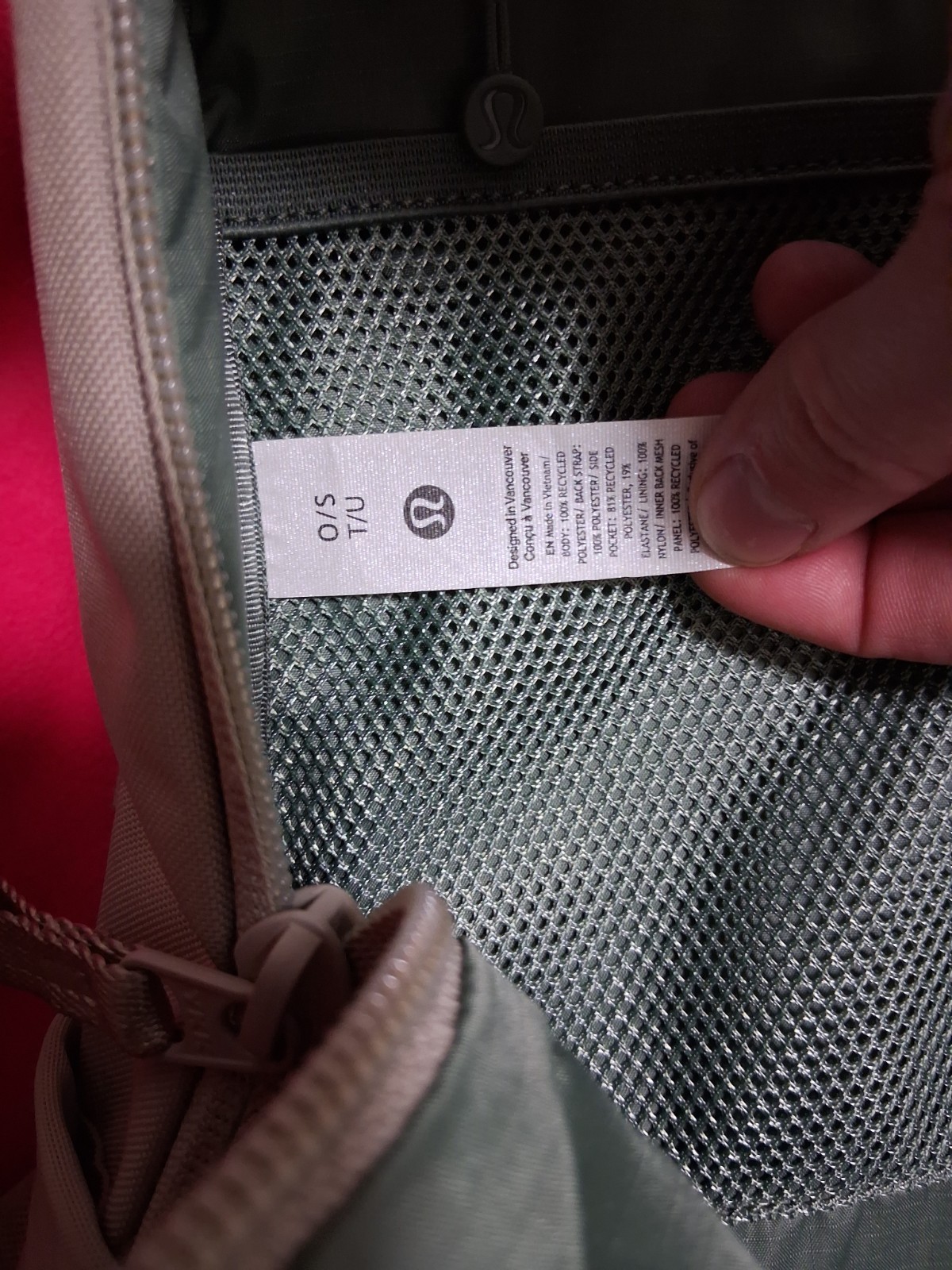Lululemon Double Zip Backpack 22L Raw Linen/Grey Eucalyptus Back To School