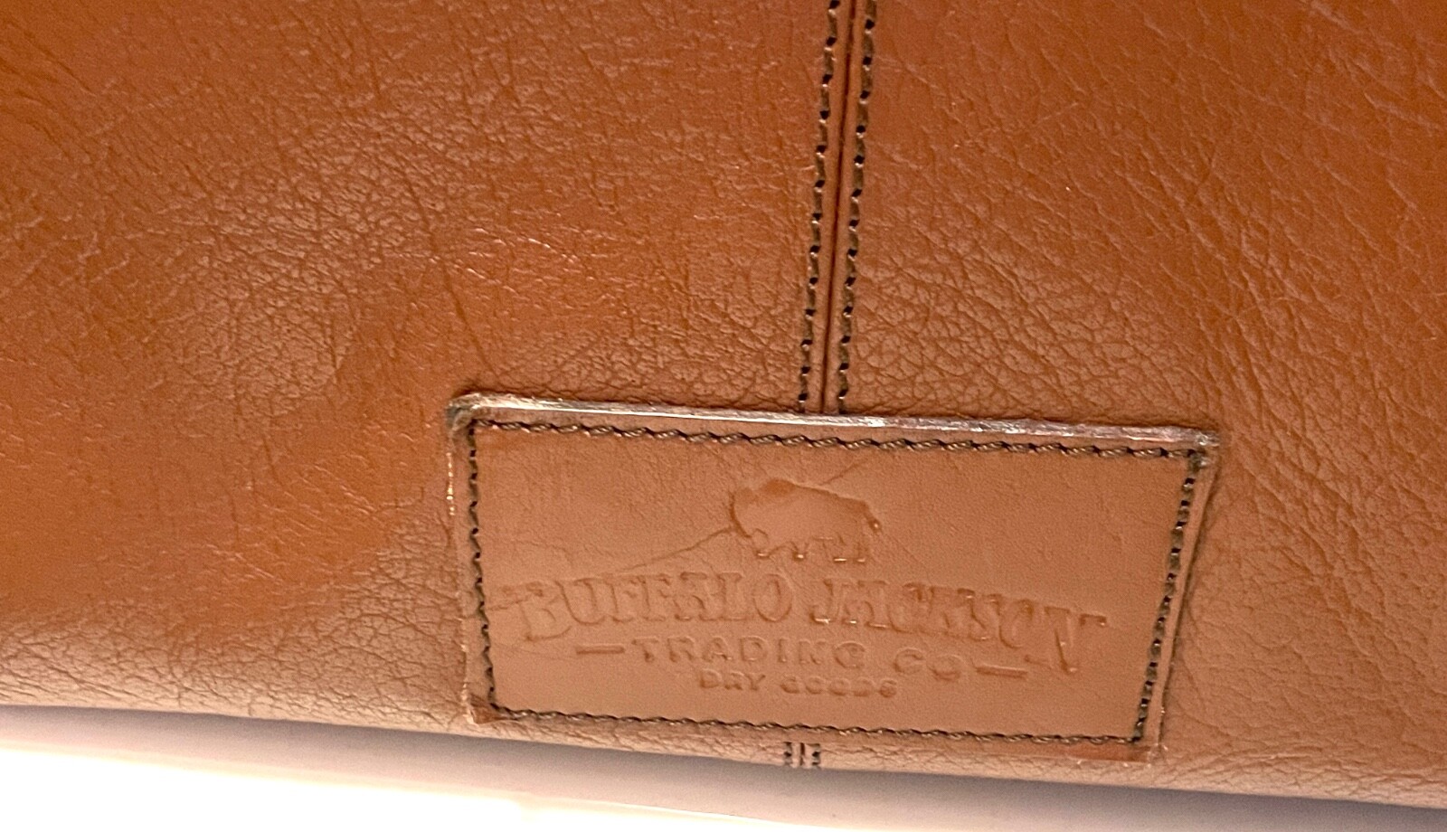 Buffalo Jackson Trading Co. Leather Briefcase Satchel Messenger Bag Conac Brown