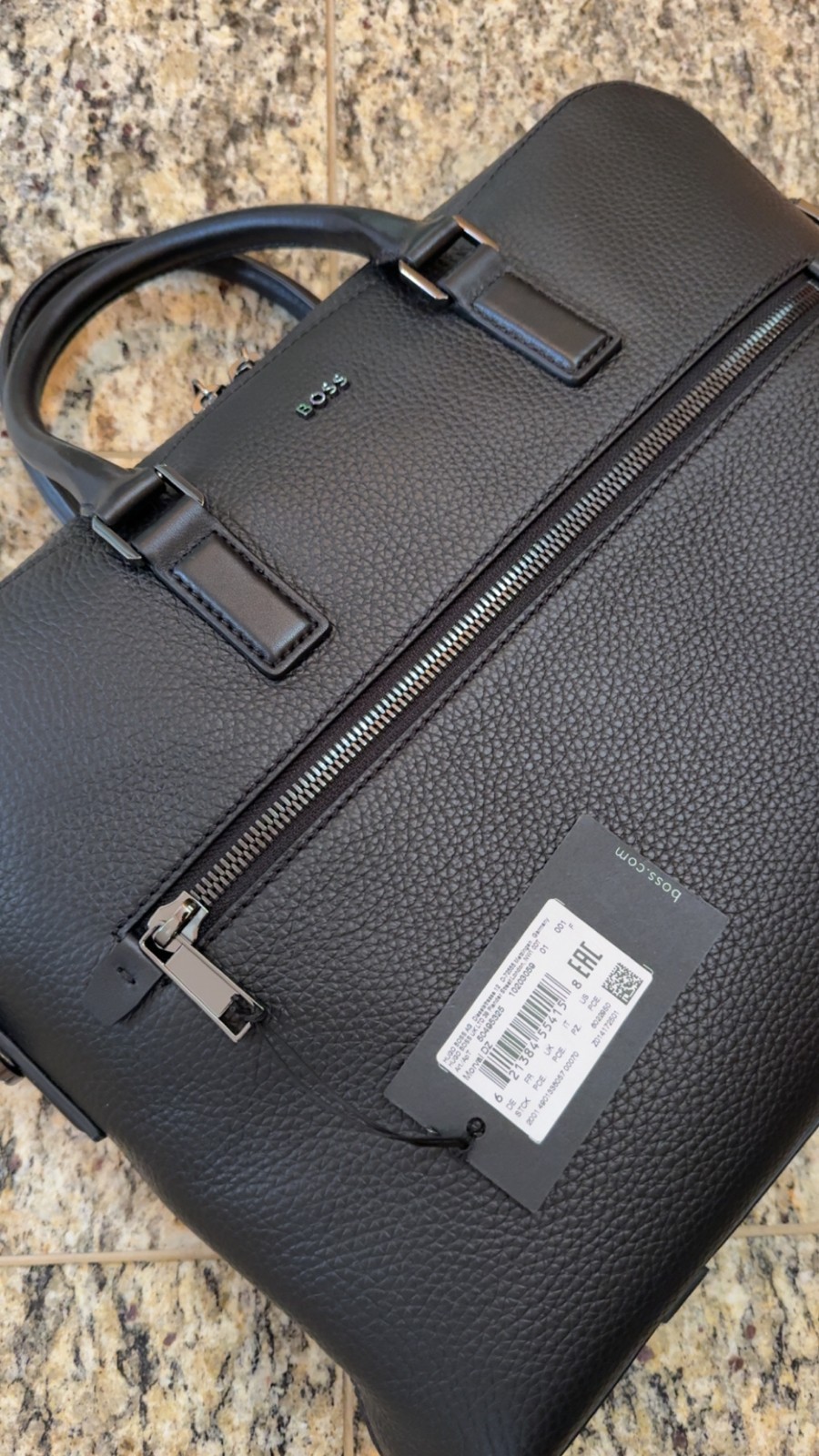 HUGO BOSS MORVAL$499 Document Case Genuine Leather Briefcase Business Laptop Bag