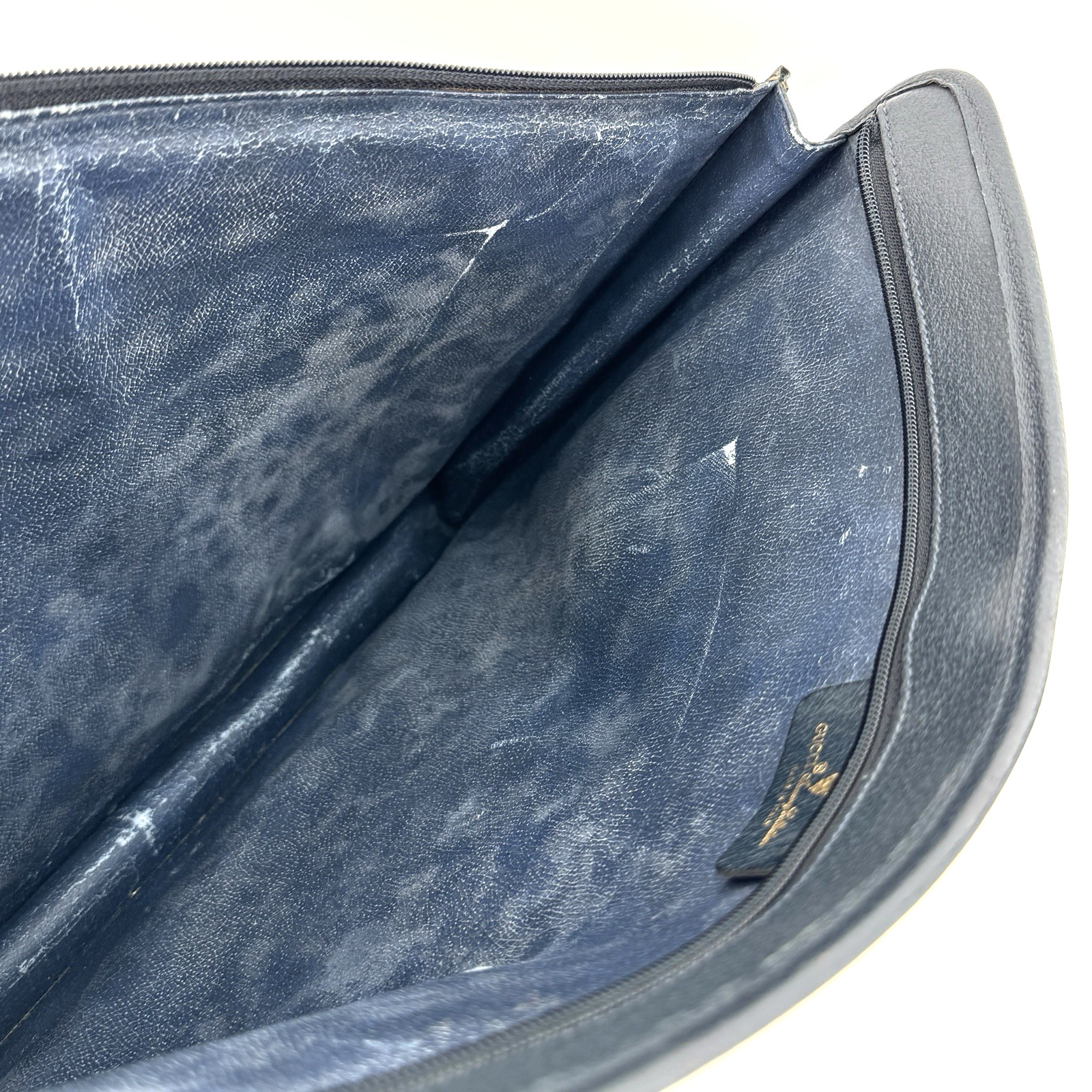 Vintage Gucci Sherry Line Documentcase Navy Briefcase Micro GG PVC Authentic