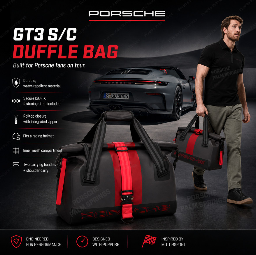 Genuine Porsche 911 GT3 S/C Travel Duffle Bag WAP0350020T0DB