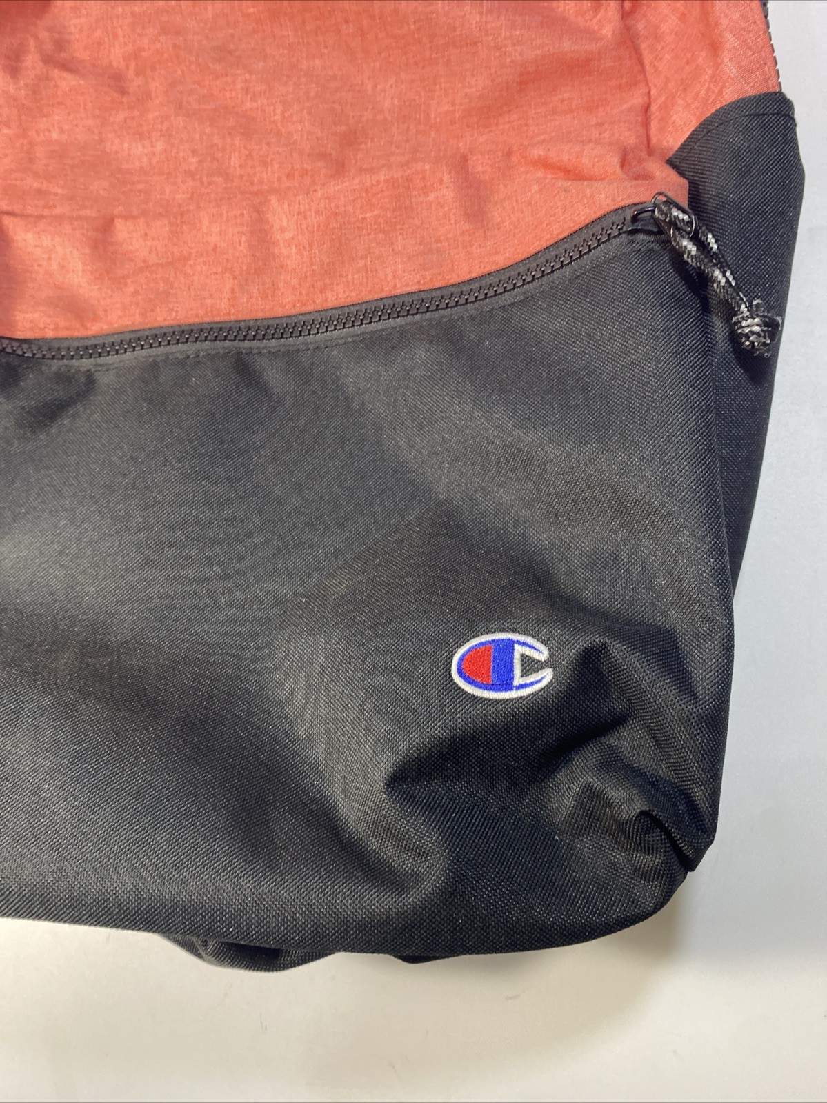 Champion Backpack School Classic Black Pink Canvas 2 Tone Book Gym Bag Pad VGC