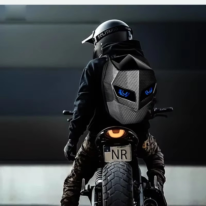 LED Backpack for Man Hard Shell LED Motorcycle Cycling Helmet Backpack for Woman