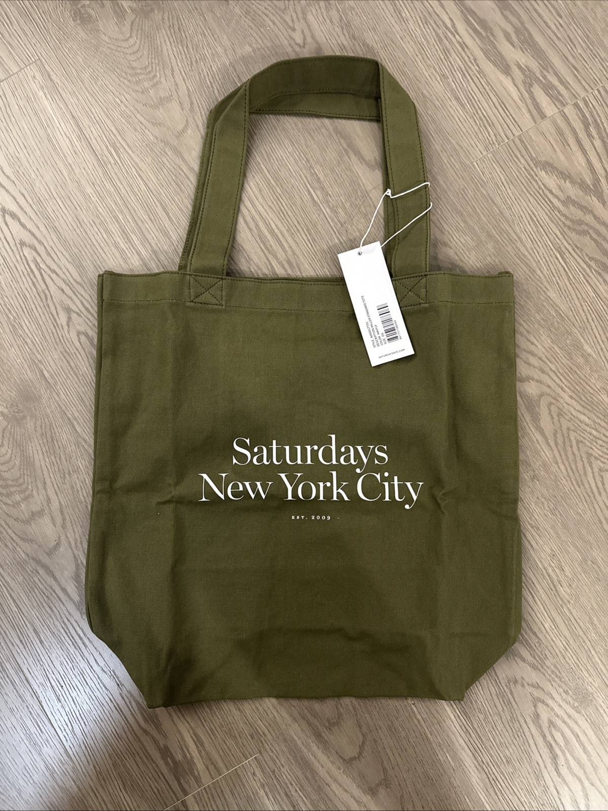 Brand New Saturdays New York City NYC Miller Standard Canvas Tote Bag – Olive
