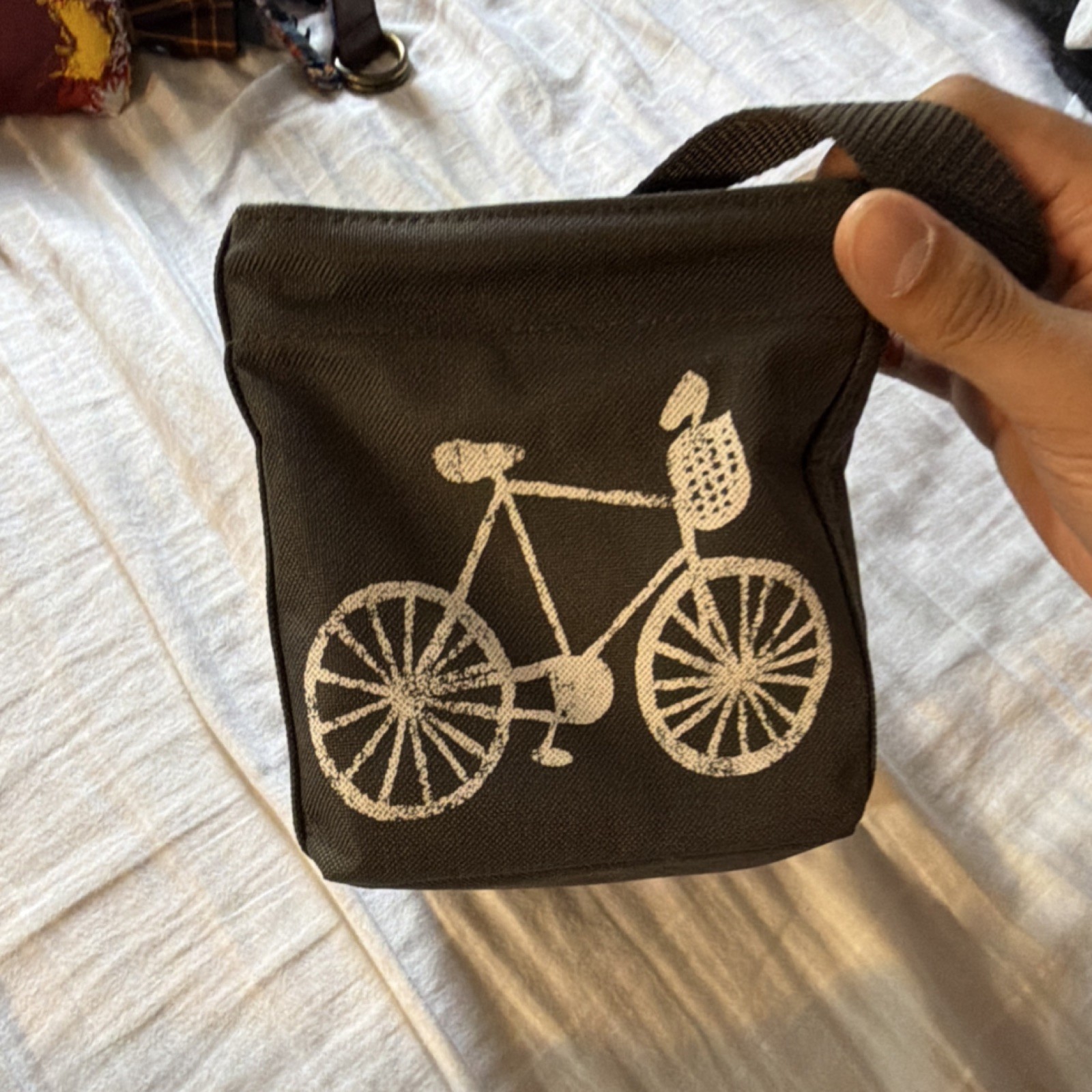 Thirty One Black Small Storage Bag Bicycle Graphic Strap
