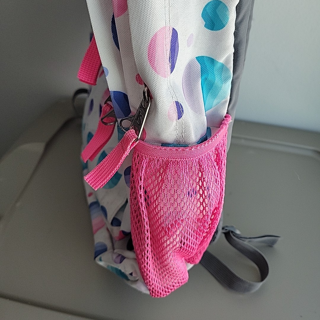 JANSPORT Big Student Backpack Neon Pink White Polka Dots School Work JS00TDN7