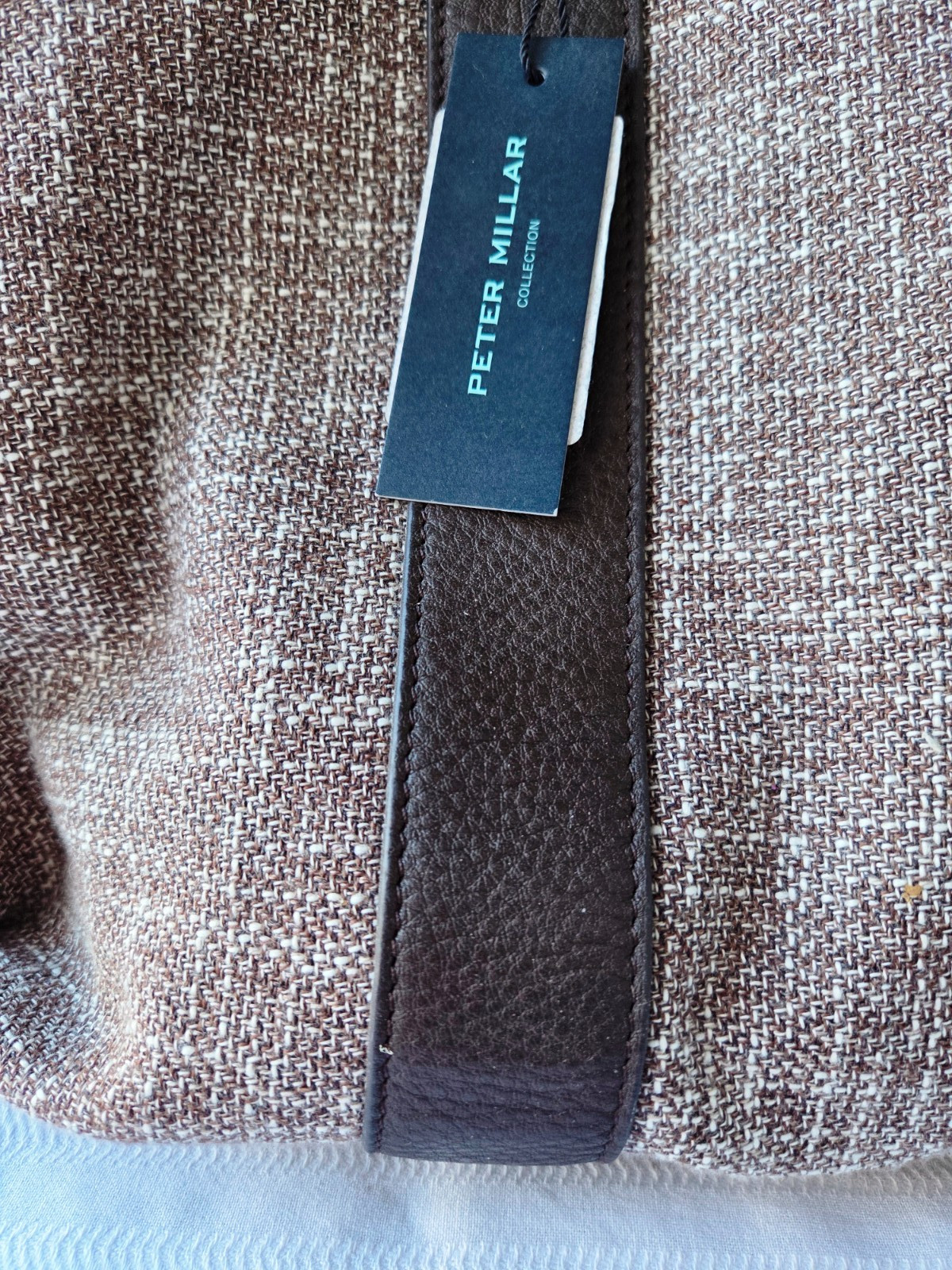 $898 Peter Millar Duffel Bag Leather and Cotton/Linen/Silk Blend – NEW