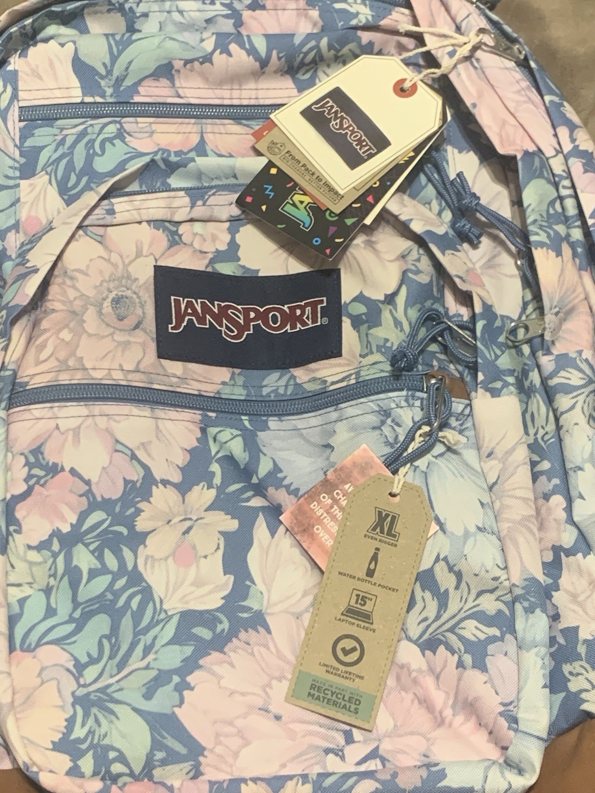 Jansport Cool Student Backpack Polyester Faded tapestry Elemental Blue