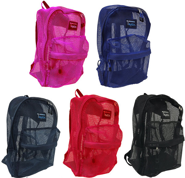 “Track” See Through Mesh Backpack/Book Bag/Hike/School Backpack – Free Shipping