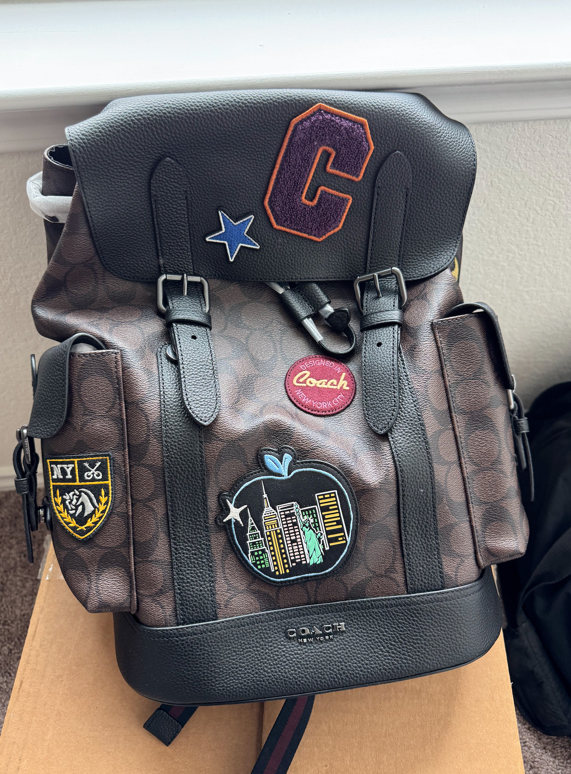 Coach patch backpack