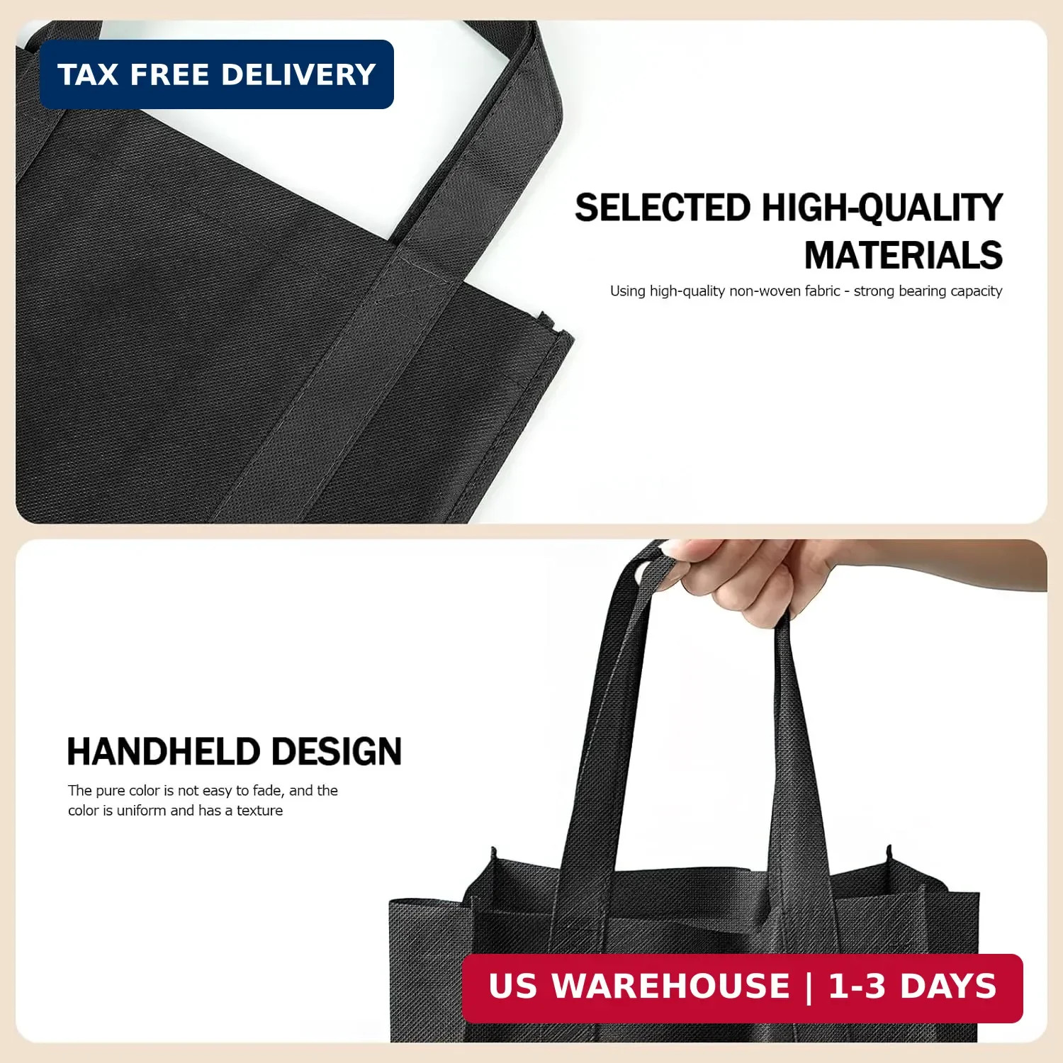 MOLOSLEEVE MOLOVA 1 Pack Large Foldable Shopping Bag, 15″ W x 12.5″ H x 10″ D, R
