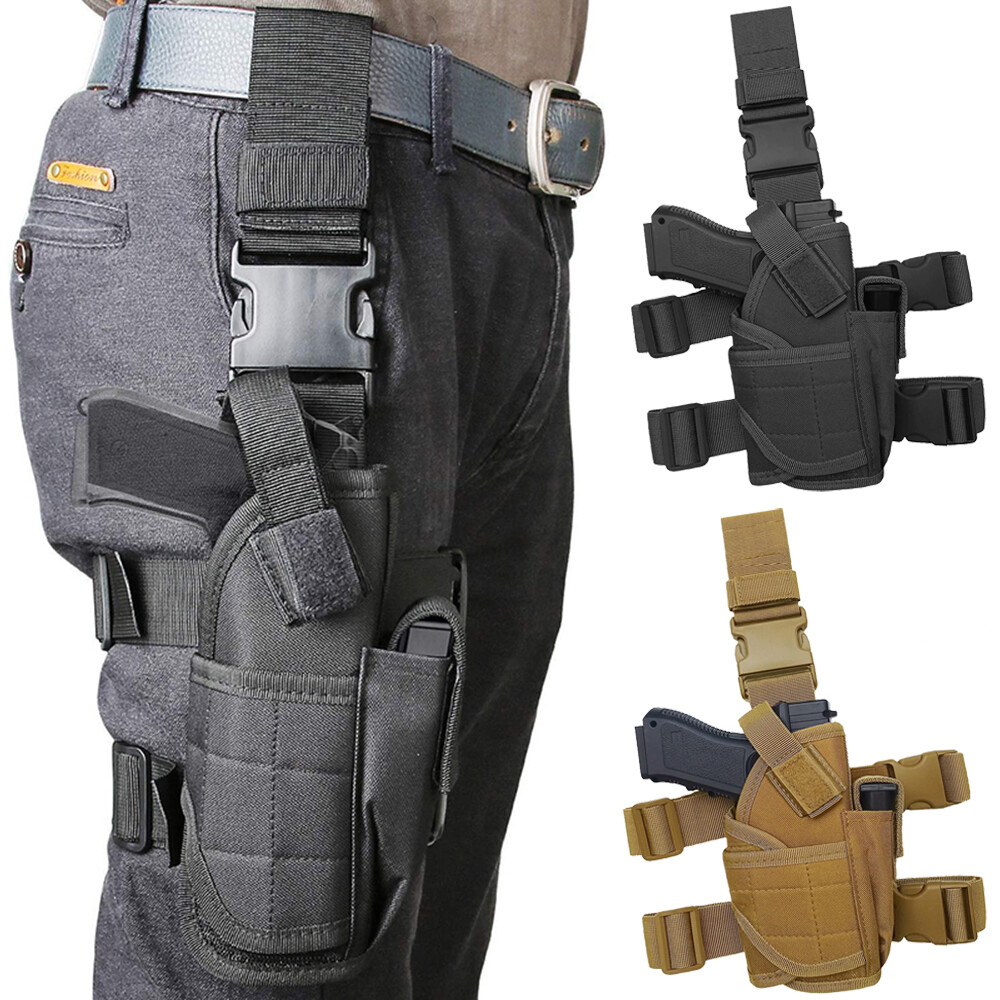 Tactical Molle Pistol Thigh Gun Holster Right Hand Adjustable Drop Leg Holster