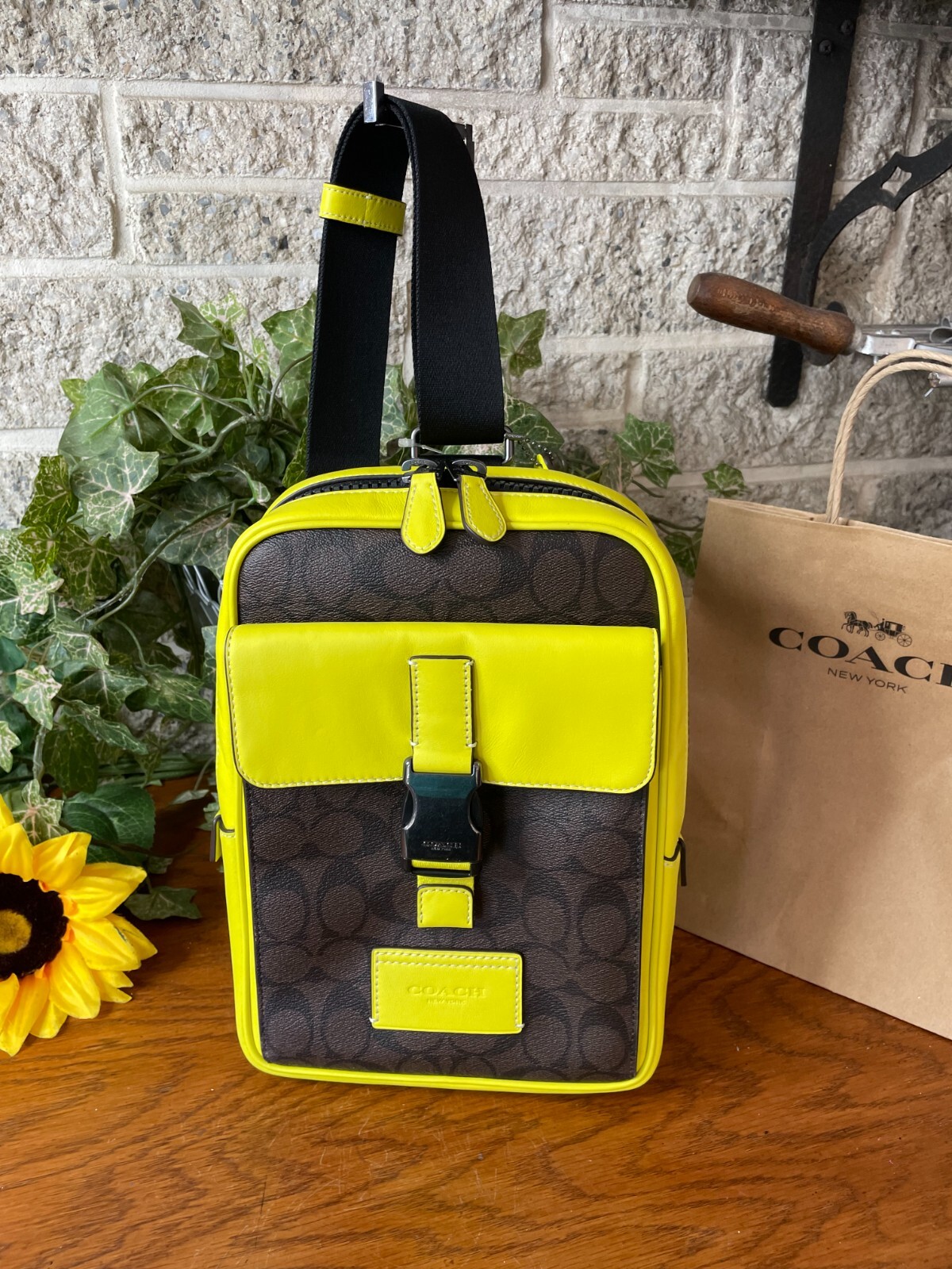 NWT COACH SIGNATURE TRACK PACK BACKPACK CL432 ONE STRAP HANDBAG BAG SLING PURSE