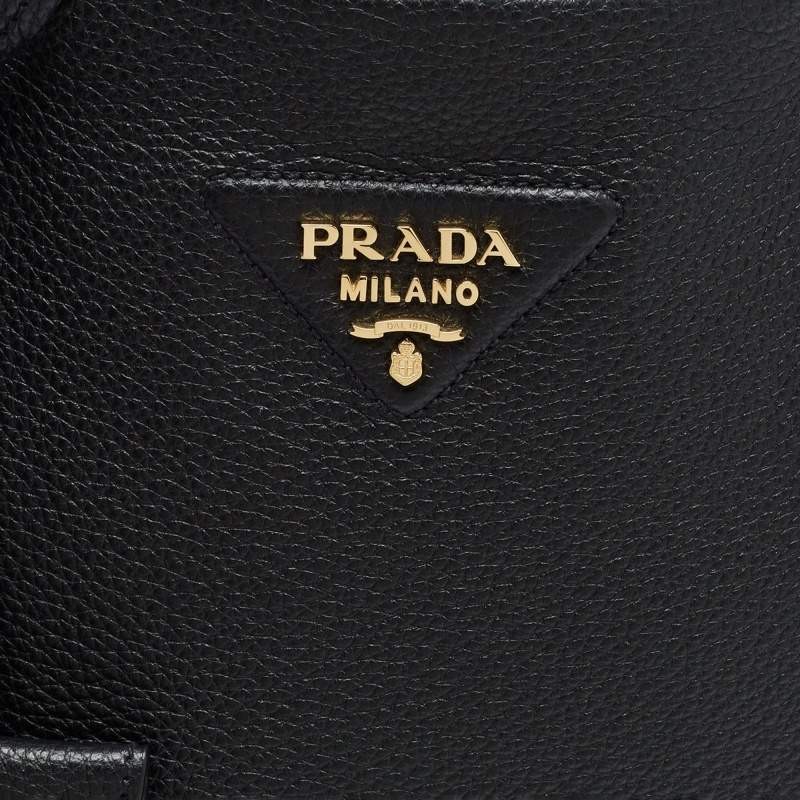 Prada Black Vitello Leather Tote
