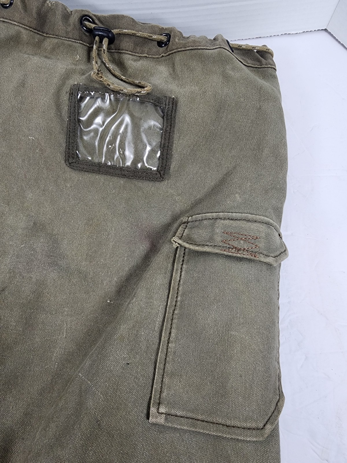Vtg Y2K American Eagle Olive Green Canvas Military Duffel Bag Backpack Rucksack