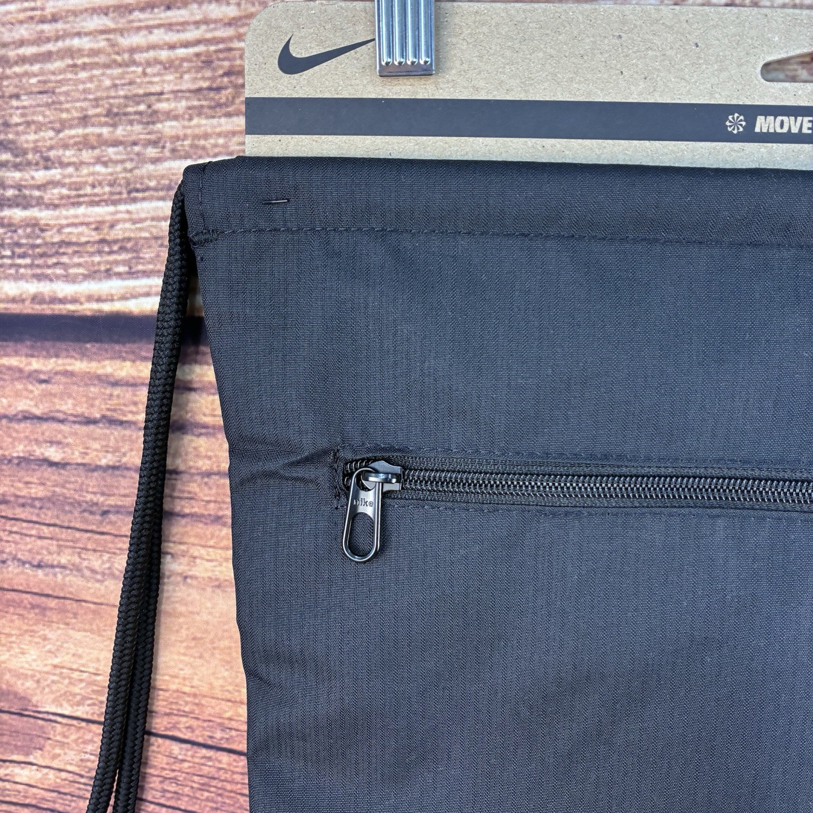 Nike Heritage Drawstring Bag Black White Swoosh Gym Sack Pack DM3978-010 NWT