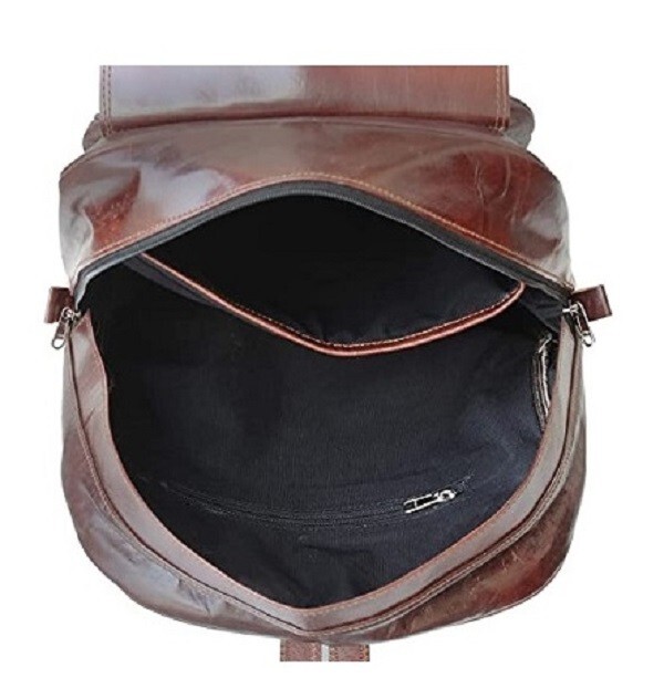 Handmade Men’s Leather Backpack Laptop Bag Brown Rucksack Travel School Daypack