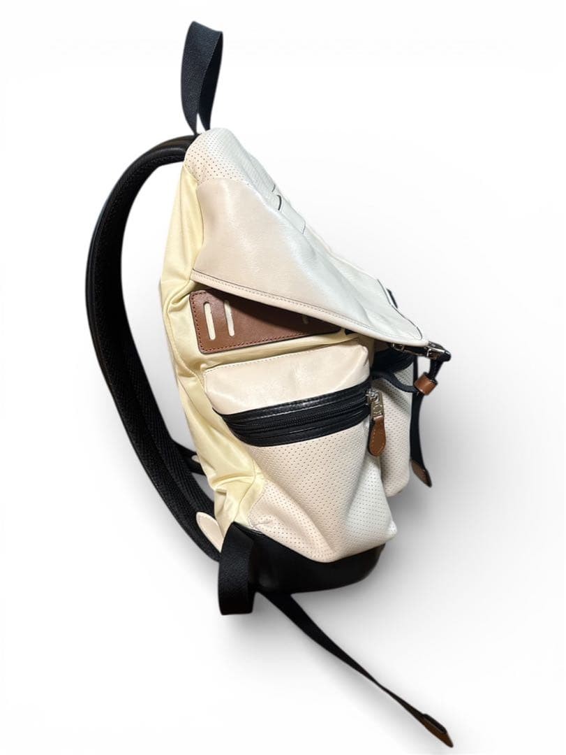 COACH Trek Pack Backpack F72018 Nylon Leather White 40cm