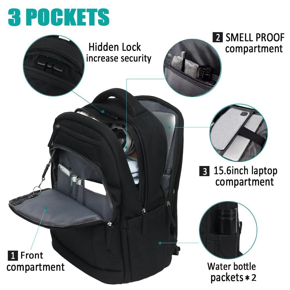 Proof Bag Smell Proof Backpack Water Resistant Smell Proof Bags Travel Laptop Ba