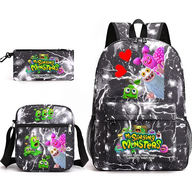 My Singing Monsters Backpack Satchel Shoulder Bag Pencil Case 3pcs kid gift