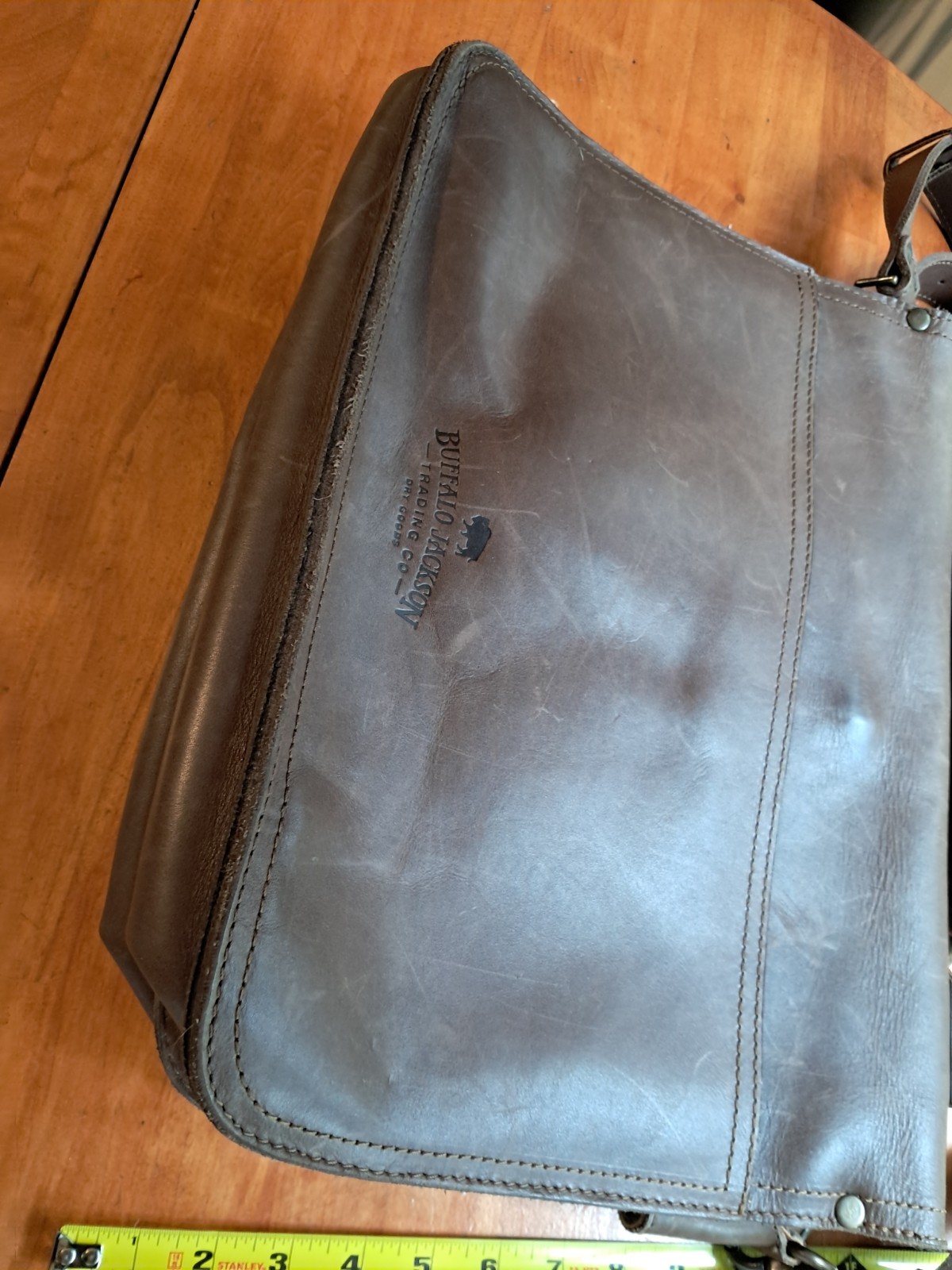 Buffalo Jackson Roosevelt Leather Briefcase Bag Amber Brown w/Strap