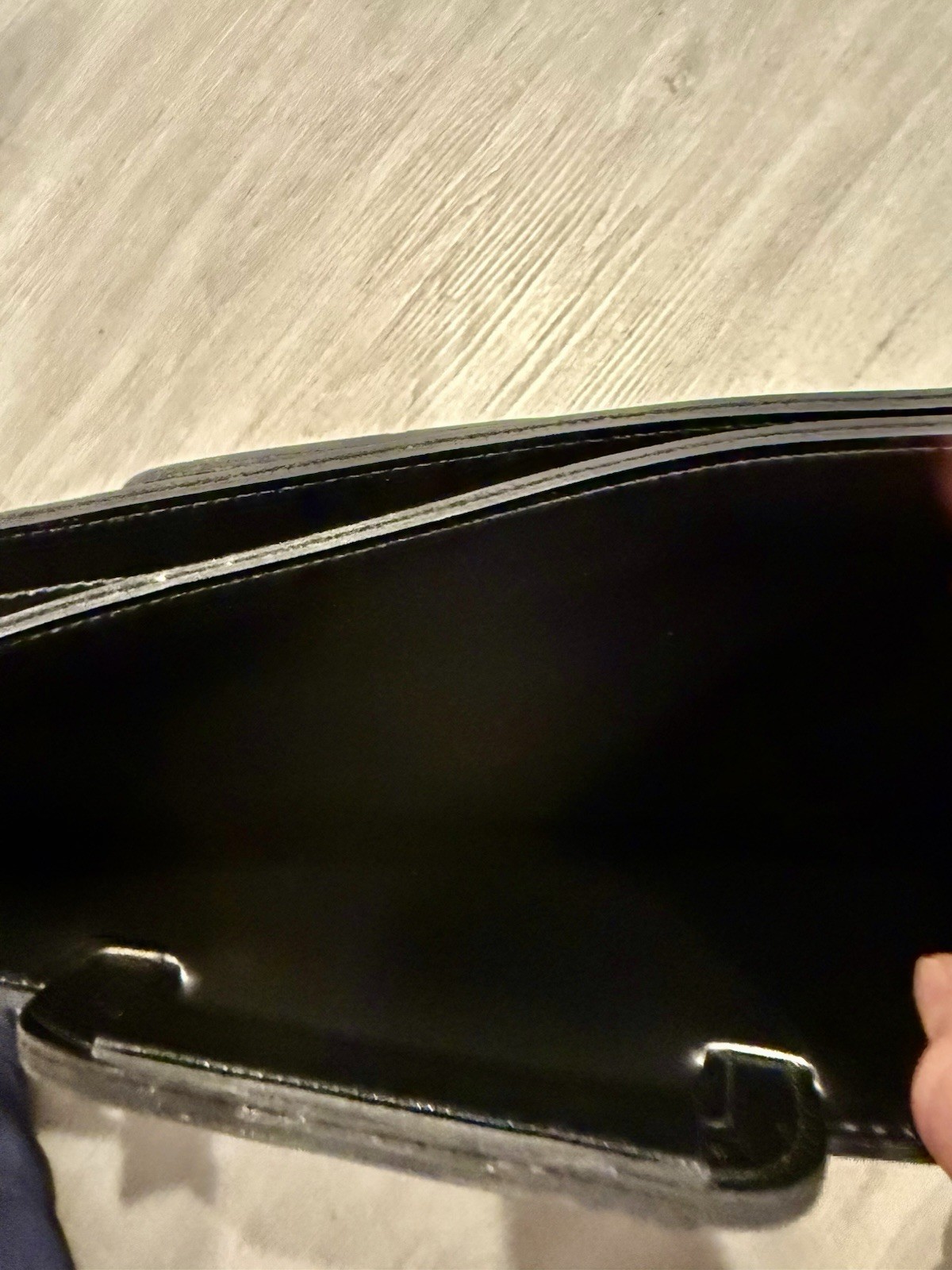 Black Slim Retractable Handle Briefcase – Leatherette 17” X 12”