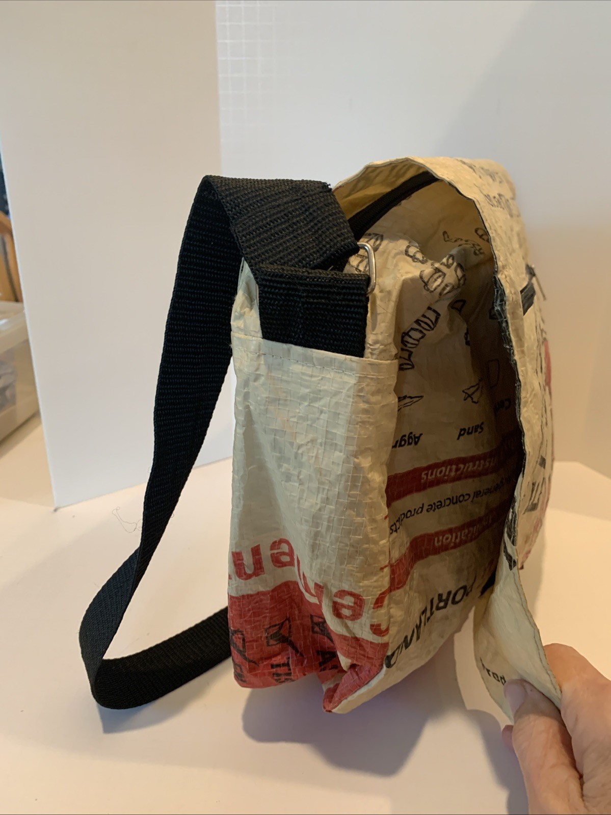 Messenger Bag Made From Recycled Elephant Brand Recycled Cement Bag Used