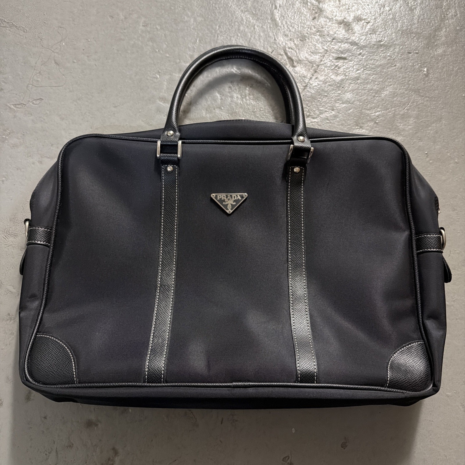 PRADA Briefcase Business Work Bag Black Authentic