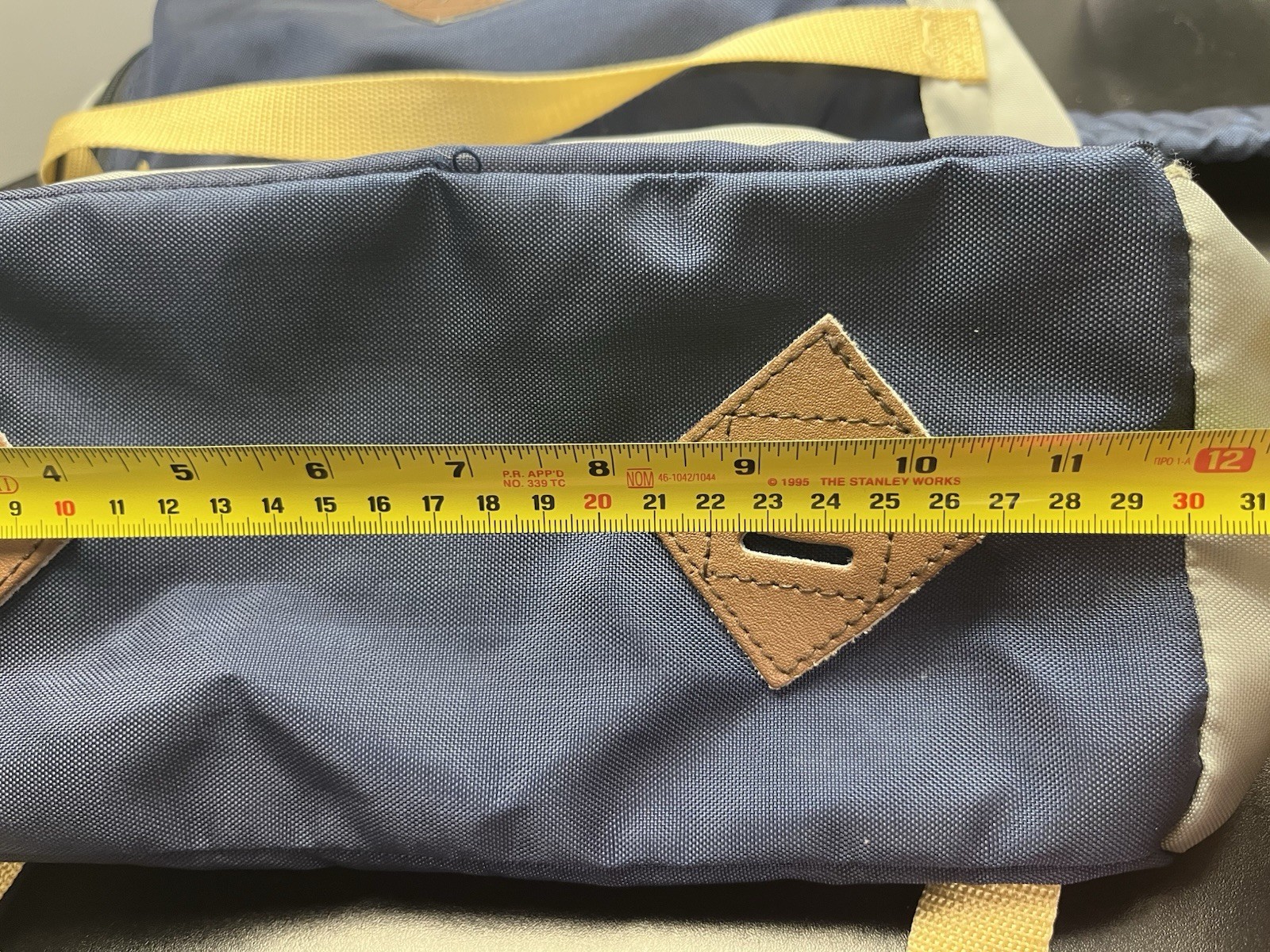 Vintage Sunbacker Backpack Navy Gray Yellow 100% Nylon Made Taiwan Retro Bag