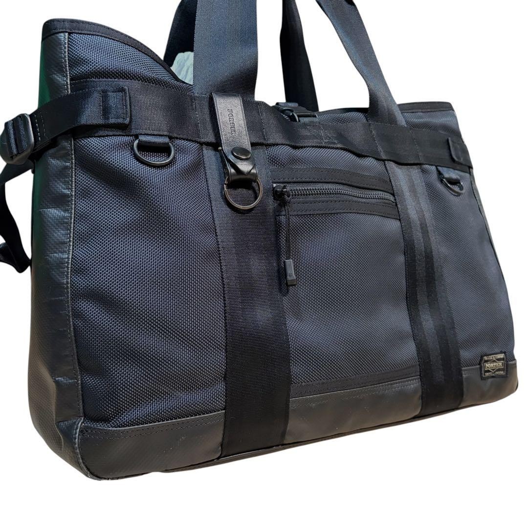 PORTER YOSHIDA HEAT Tote Bag Black 703‑06972 Japan Authentic
