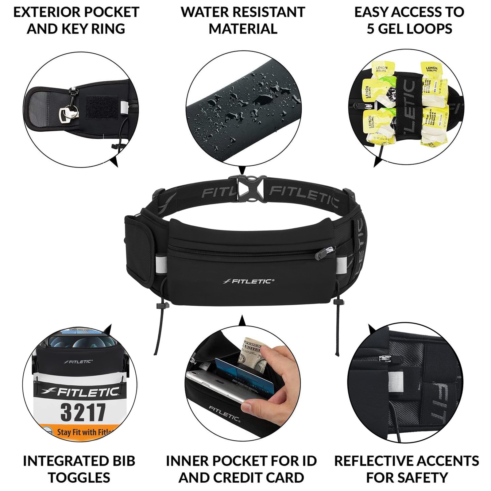 Ultimate II Running Pouch with Gels, Runners Pouch, Running Waist Belt with G…