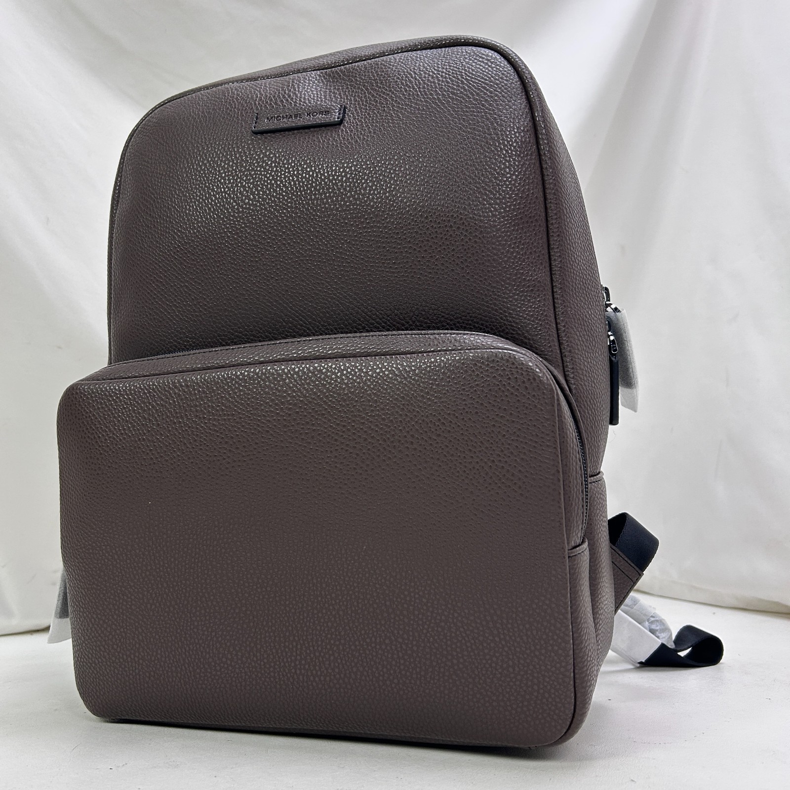 Michael Kors Everett Front Pocket Brown Leather Backpack MSRP $348 – 15x12x5in