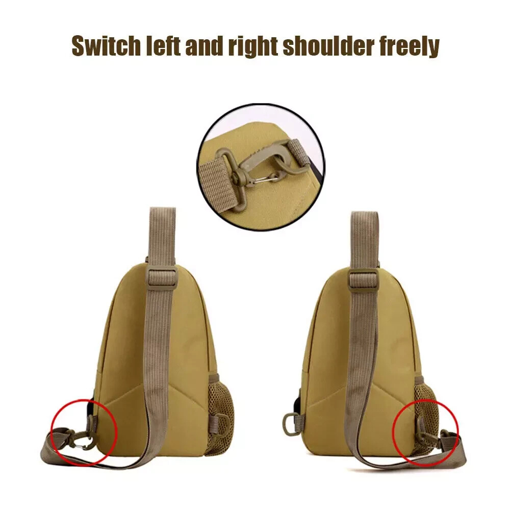 Men Backpack Molle Tactical Sling Chest Pack Shoulder Bag Outdoor Hiking Travel