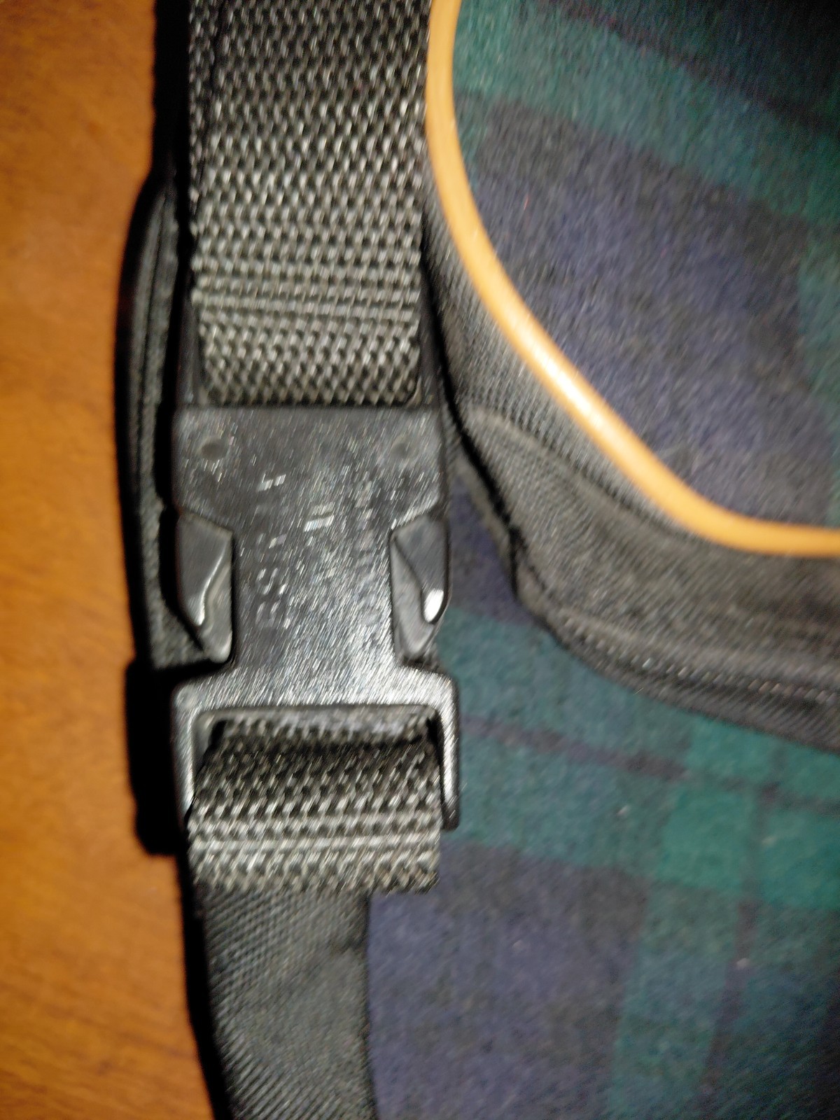 Pendleton Plaid Wool Briefcase with Leather Trim and Adjustable Strap