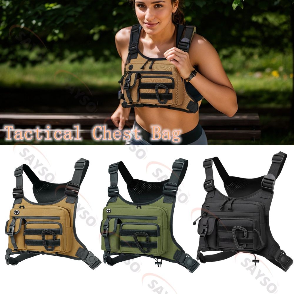 Chest Bag For Men and Women Water Resistant Running Vest Tactical Chest Bag Pack