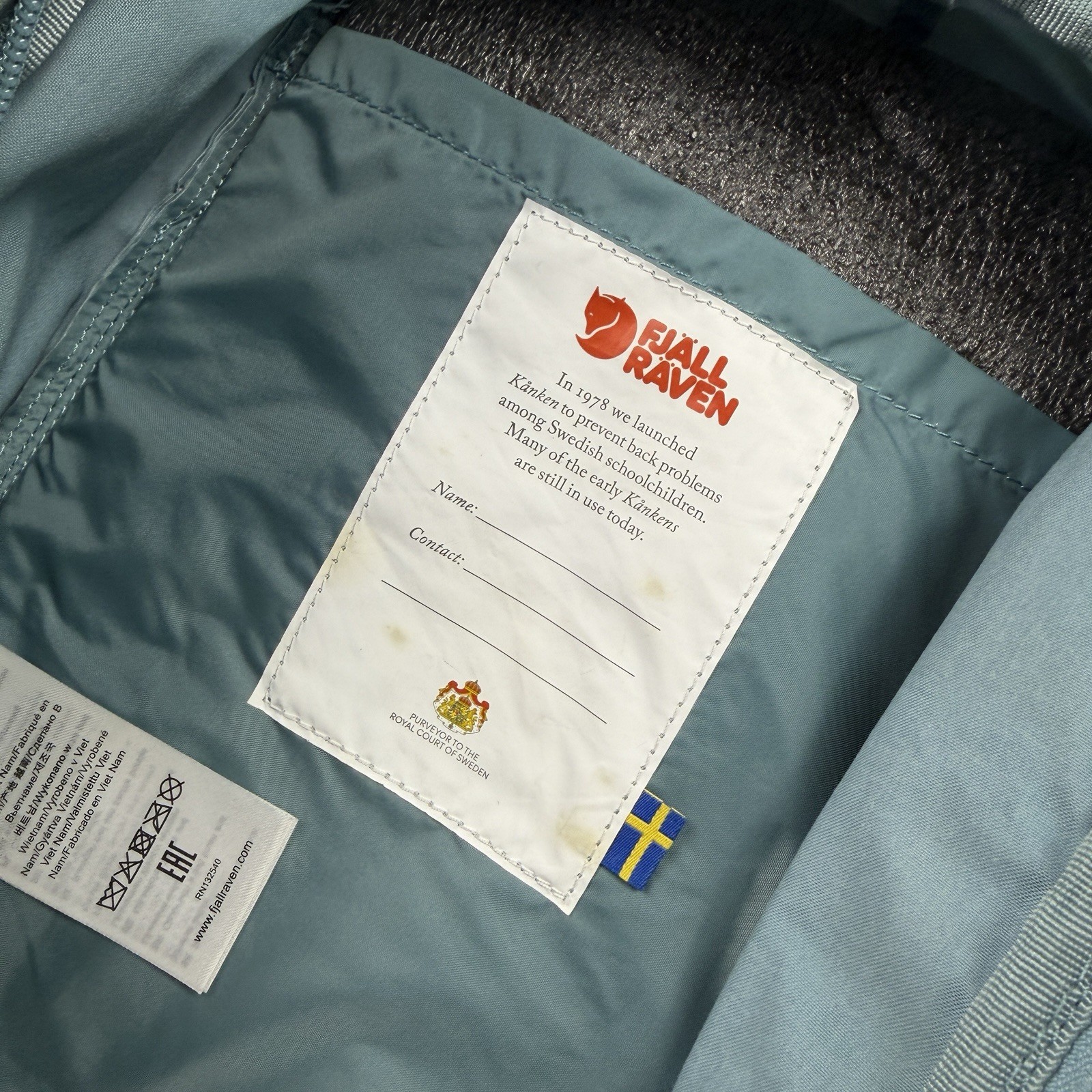 Fjallraven Kanken Mini Backpack Light Blue Student Travel Compact Bag 23561